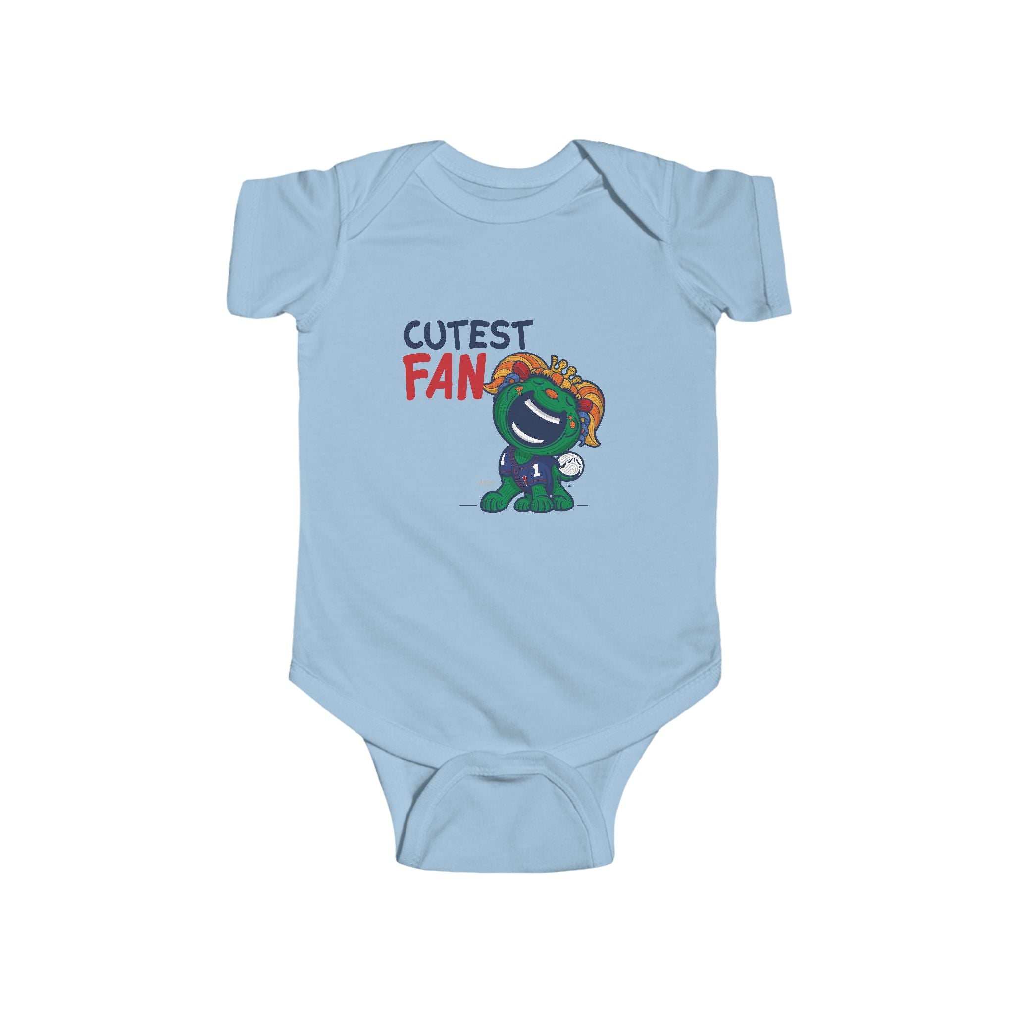 Boston Baseball Newborn & Infant Lil' Miss Tessie 'Cutest Fan' Jersey Bodysuit | Hand-Drawn Art | Gifts for Newborns