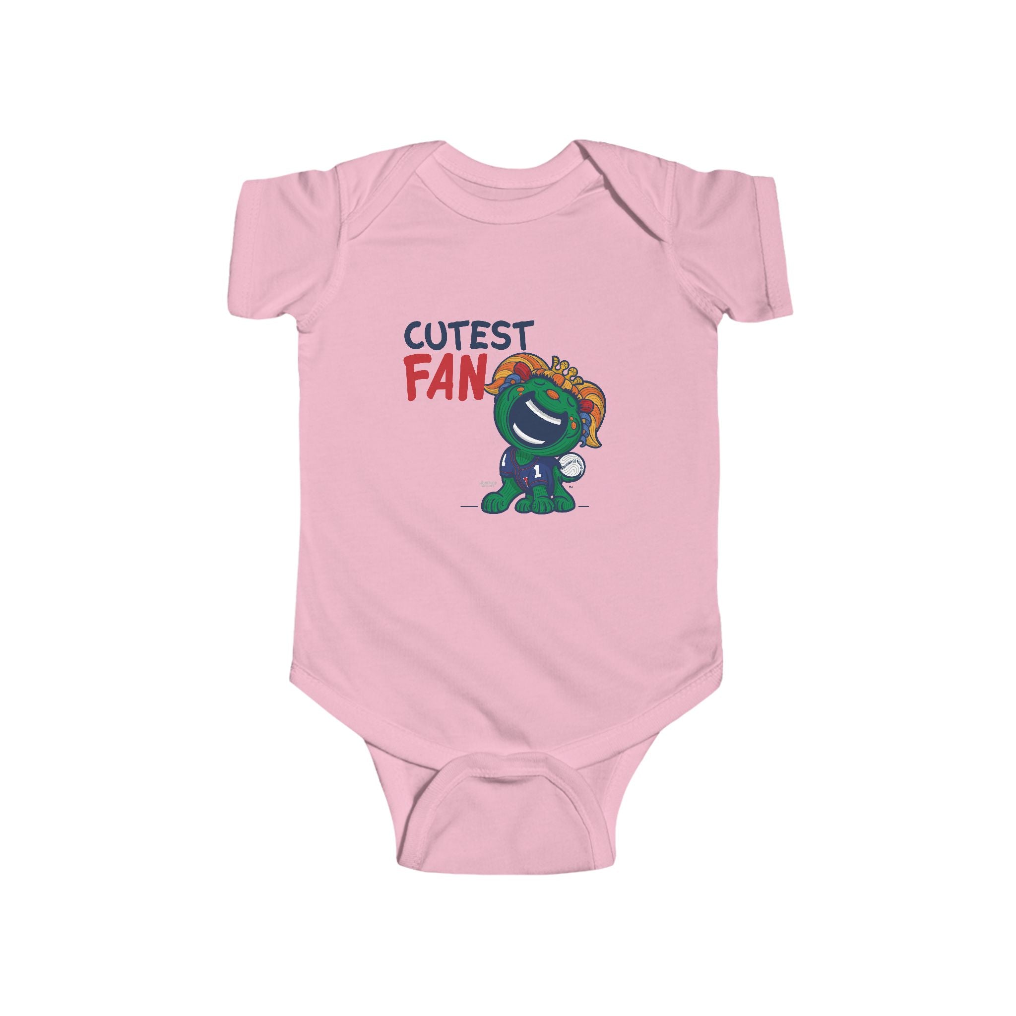 Boston Baseball Newborn & Infant Lil' Miss Tessie 'Cutest Fan' Jersey Bodysuit | Hand-Drawn Art | Gifts for Newborns