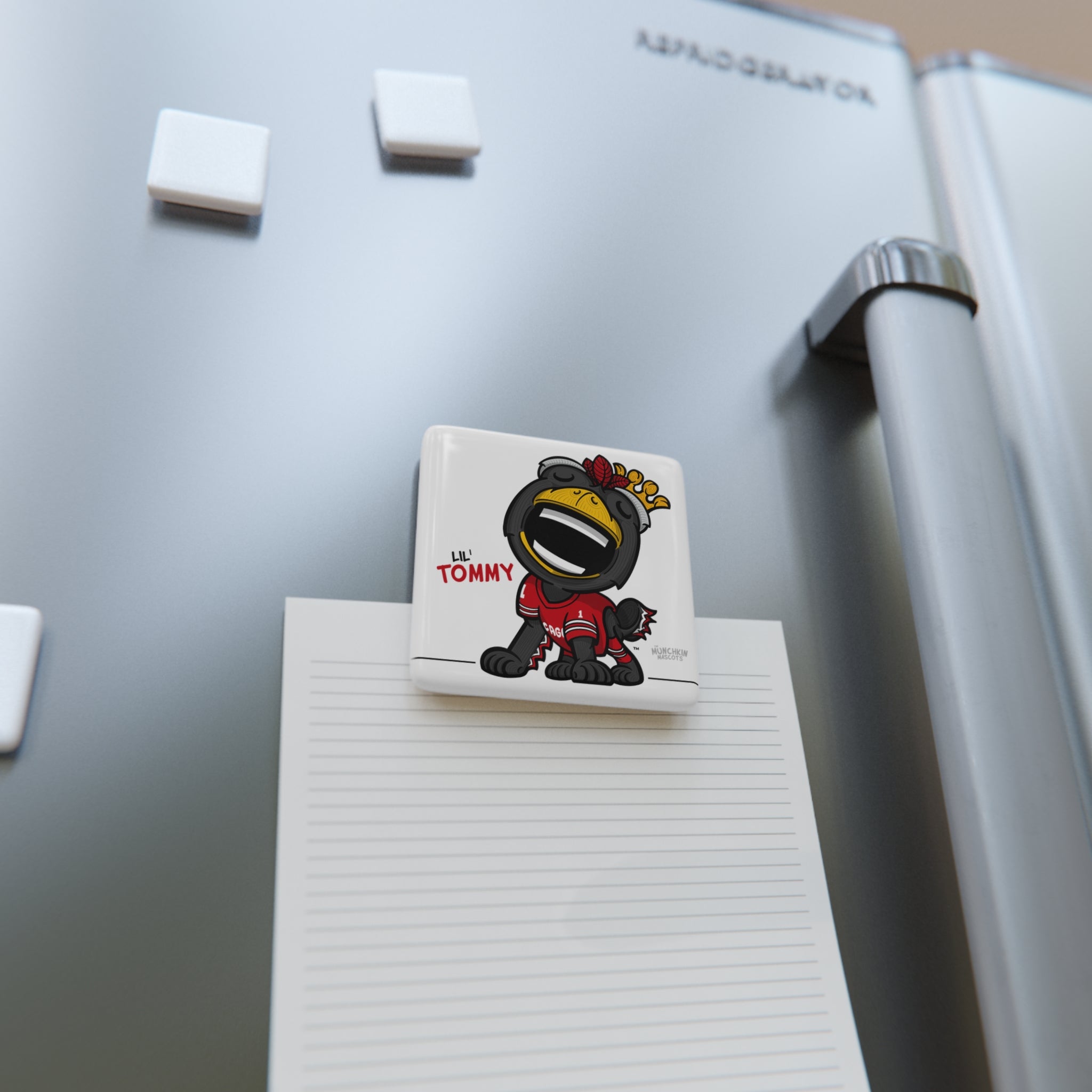 Chicago Hockey Porcelain Magnet Lil' Tommy 'Munchkin Mascot' | Hand-Drawn Art | Gifts for Kids