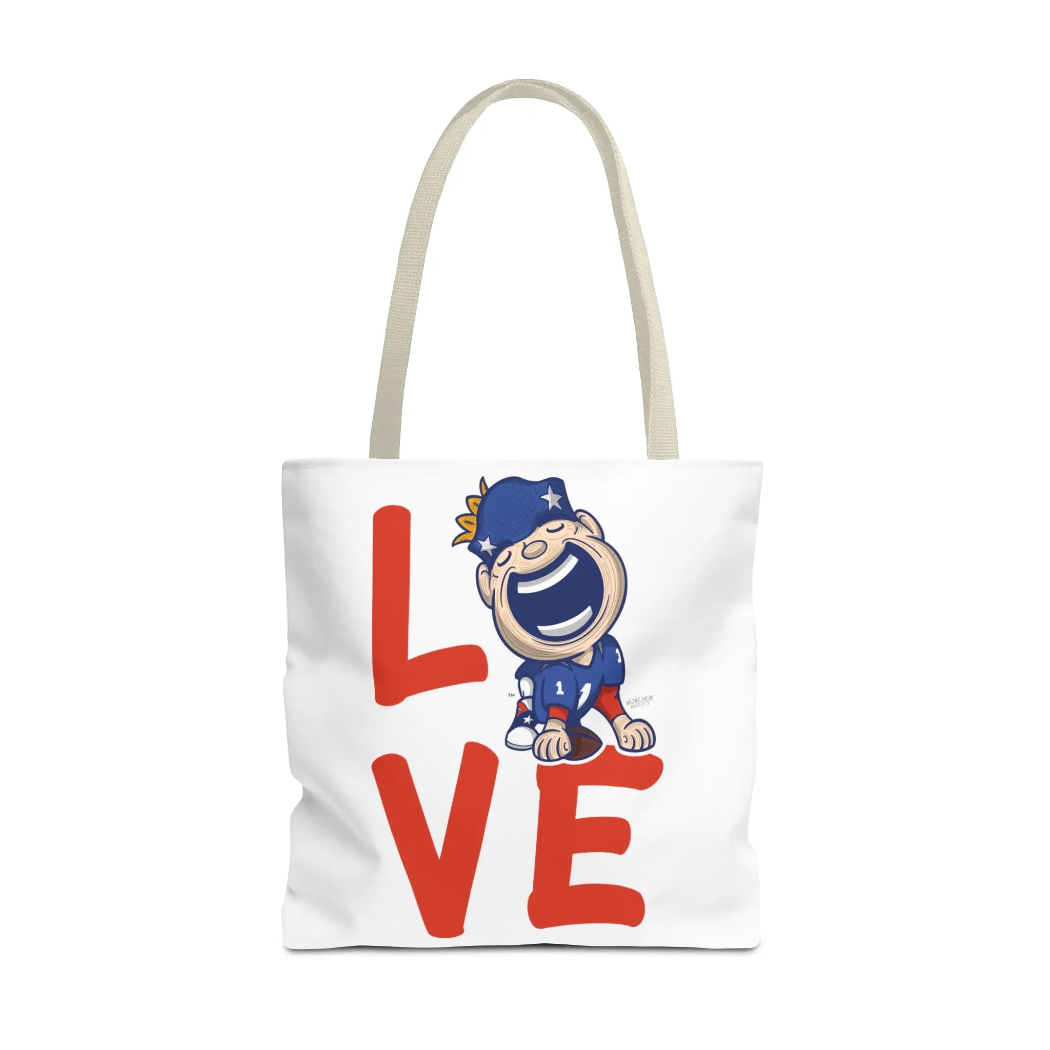 Tote Bag (AOP) - LOVE + Lets Go - Lil' Pat NE Football Printify