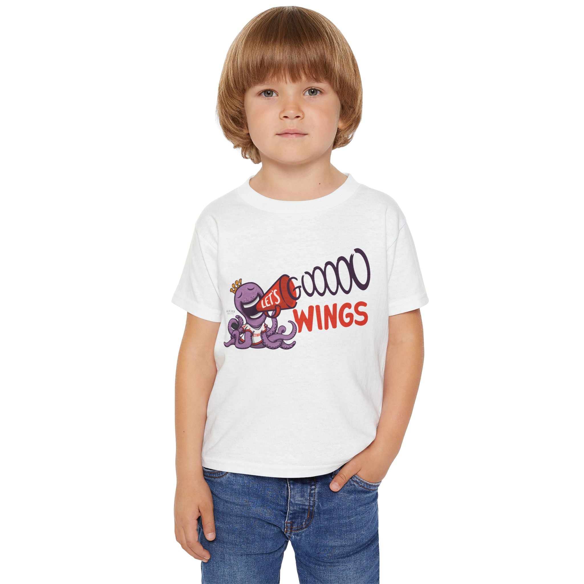 Detroit Hockey Toddler Tshirt Lil' Stanley 'Let's Go' | Hand-Drawn Art | Gifts for Kids