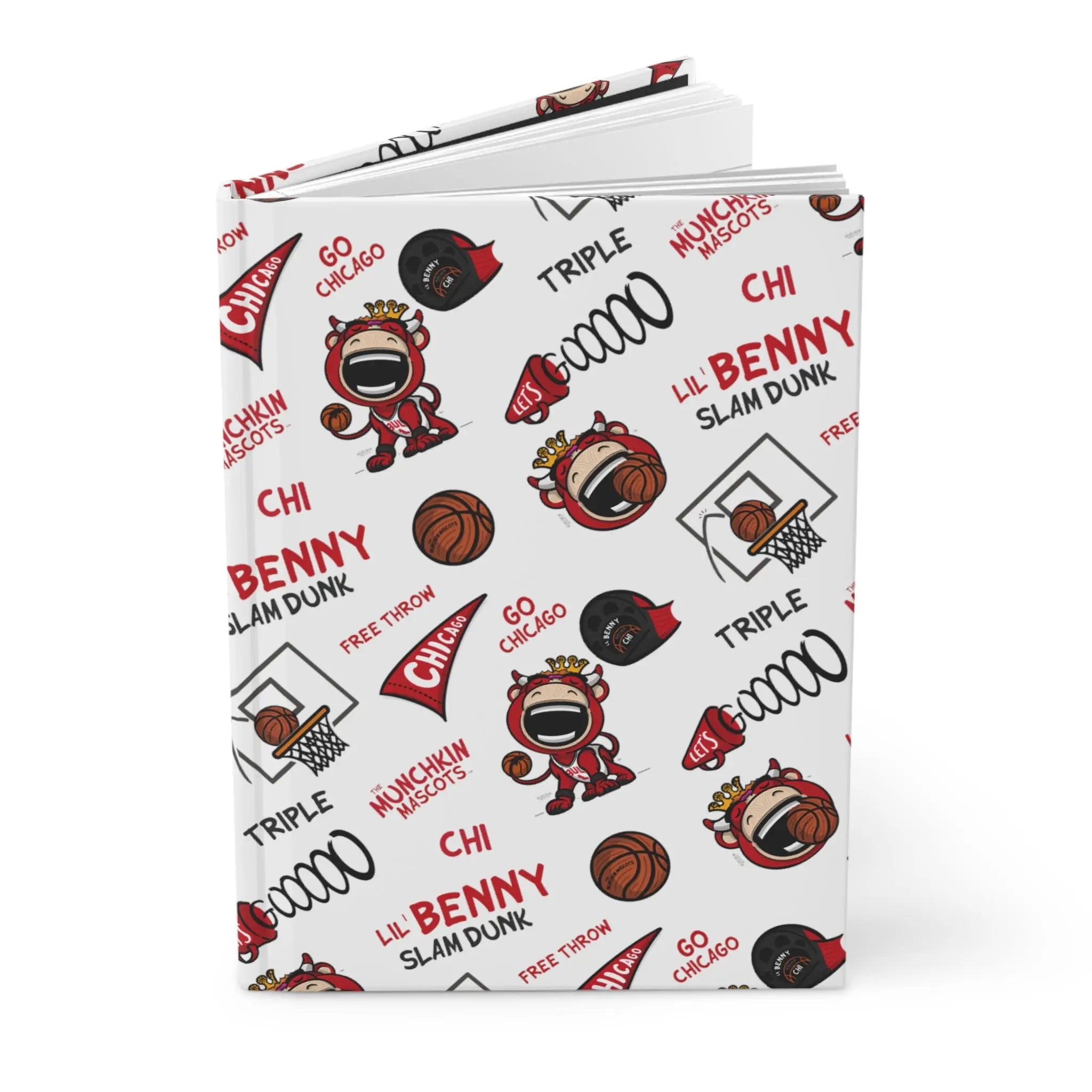 Hardcover Journal Matte - Pattern - Lil' Benny CHI Basketball Printify