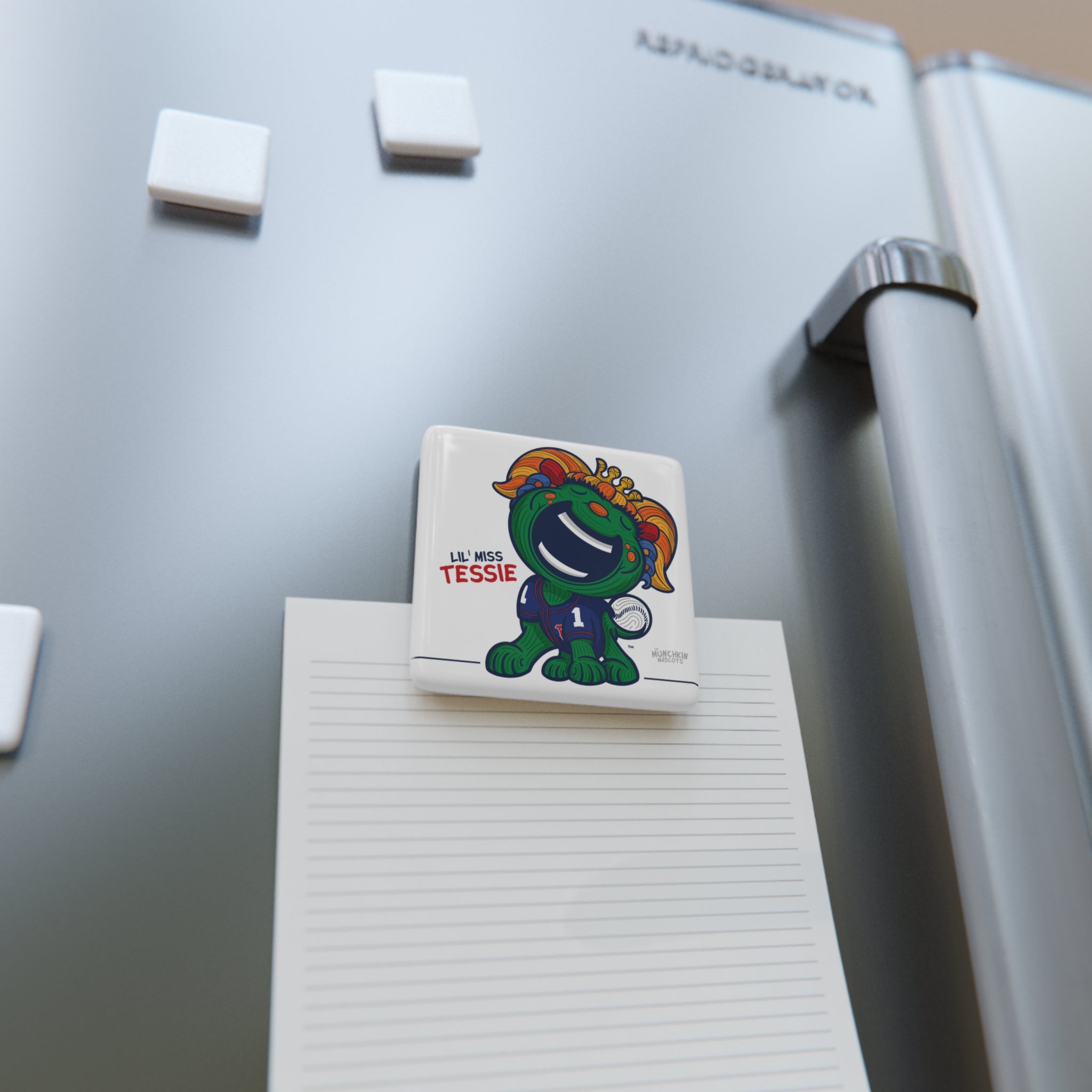 Boston Baseball Porcelain Magnet Lil' Miss Tessie 'Munchkin Mascot' | Hand-Drawn Art | Gifts for Kids