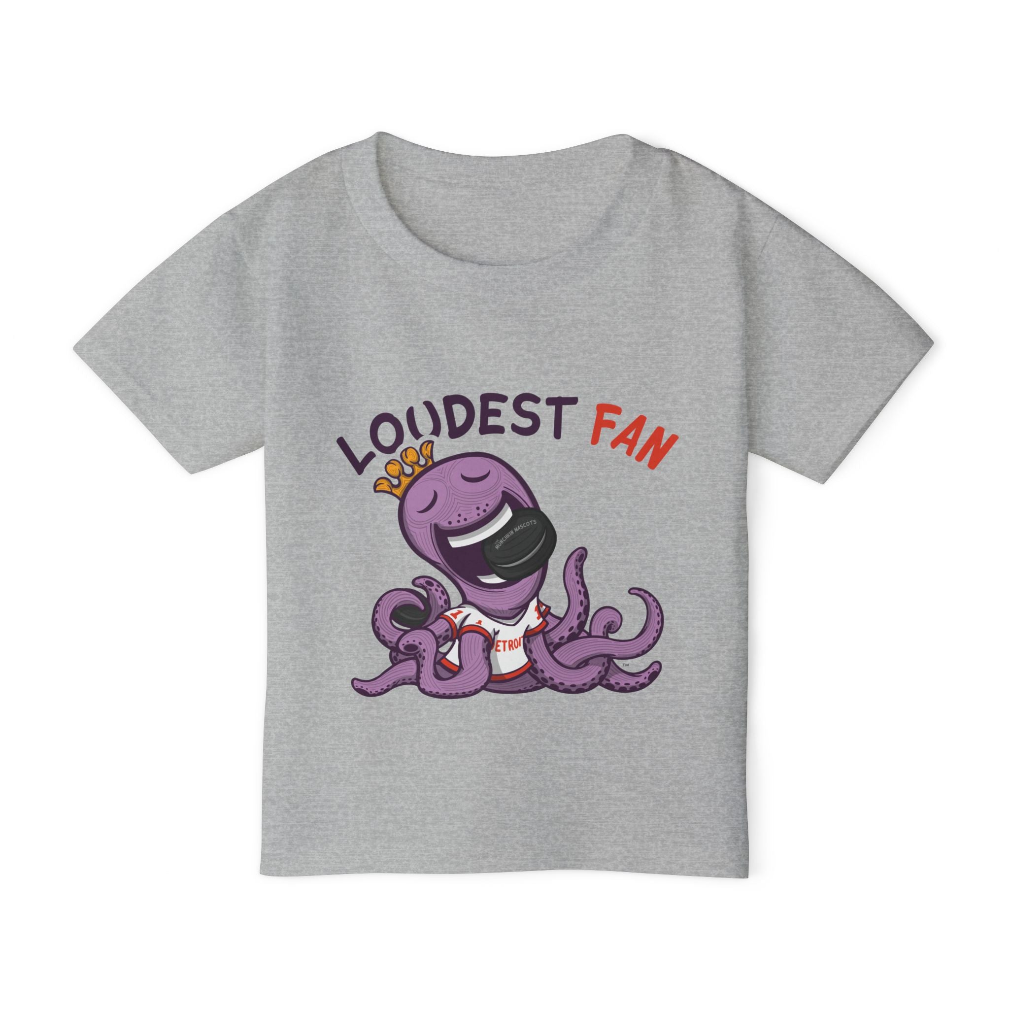 Detroit Hockey Toddler Tshirt Lil' Stanley 'Loudest Fan' | Hand-Drawn Art | Gifts for Kids