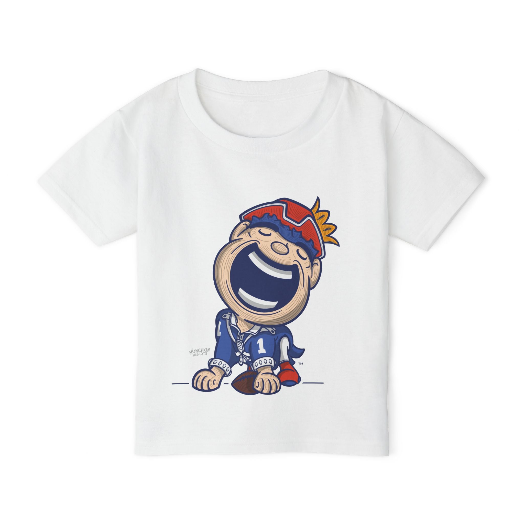 New England Football Toddler Tshirt Lil' Pat 'Home/Away Mascot' | Hand-Drawn Art | Gifts for Kids