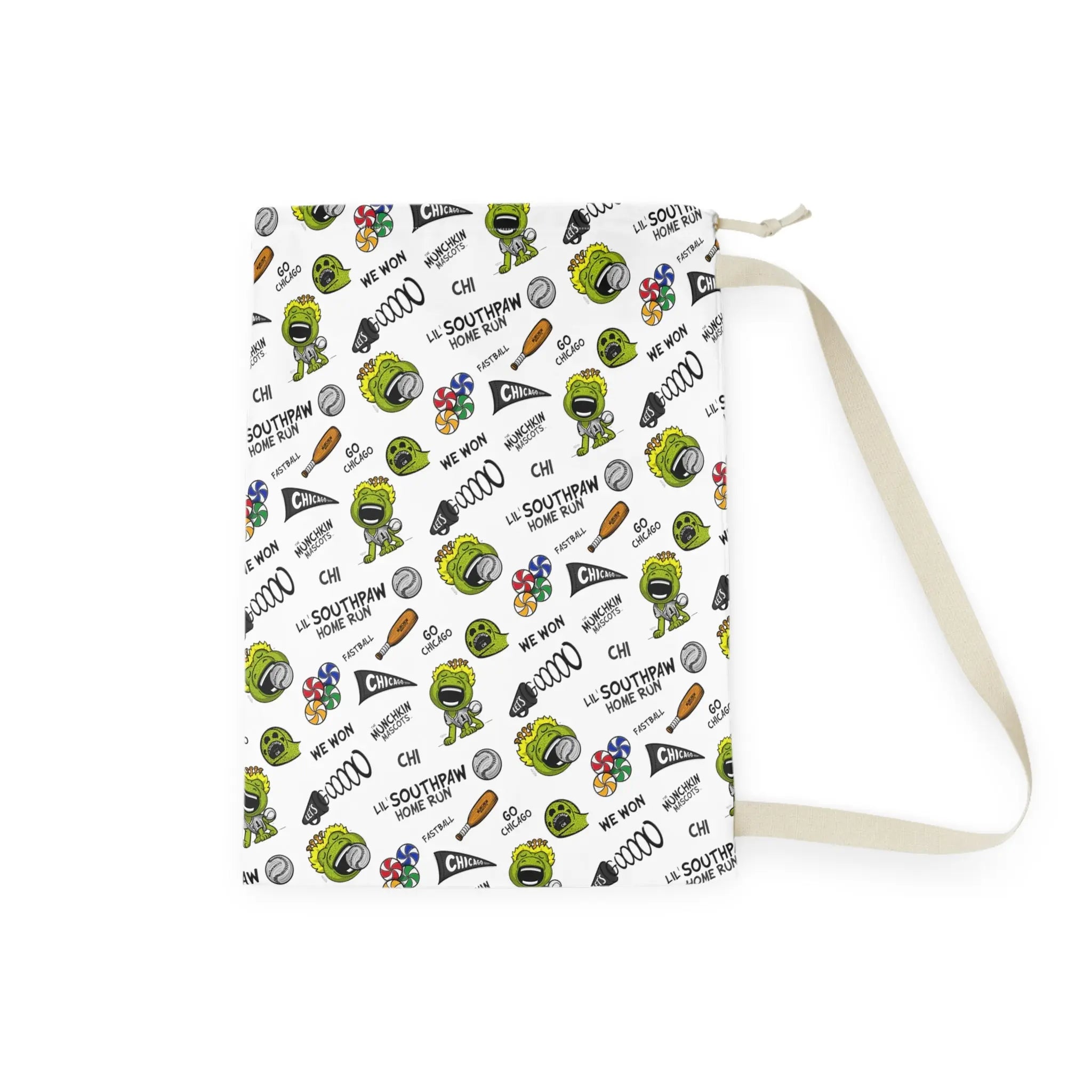 Laundry Bag - Pattern - Lil' Southpaw CHI Baseball Printify