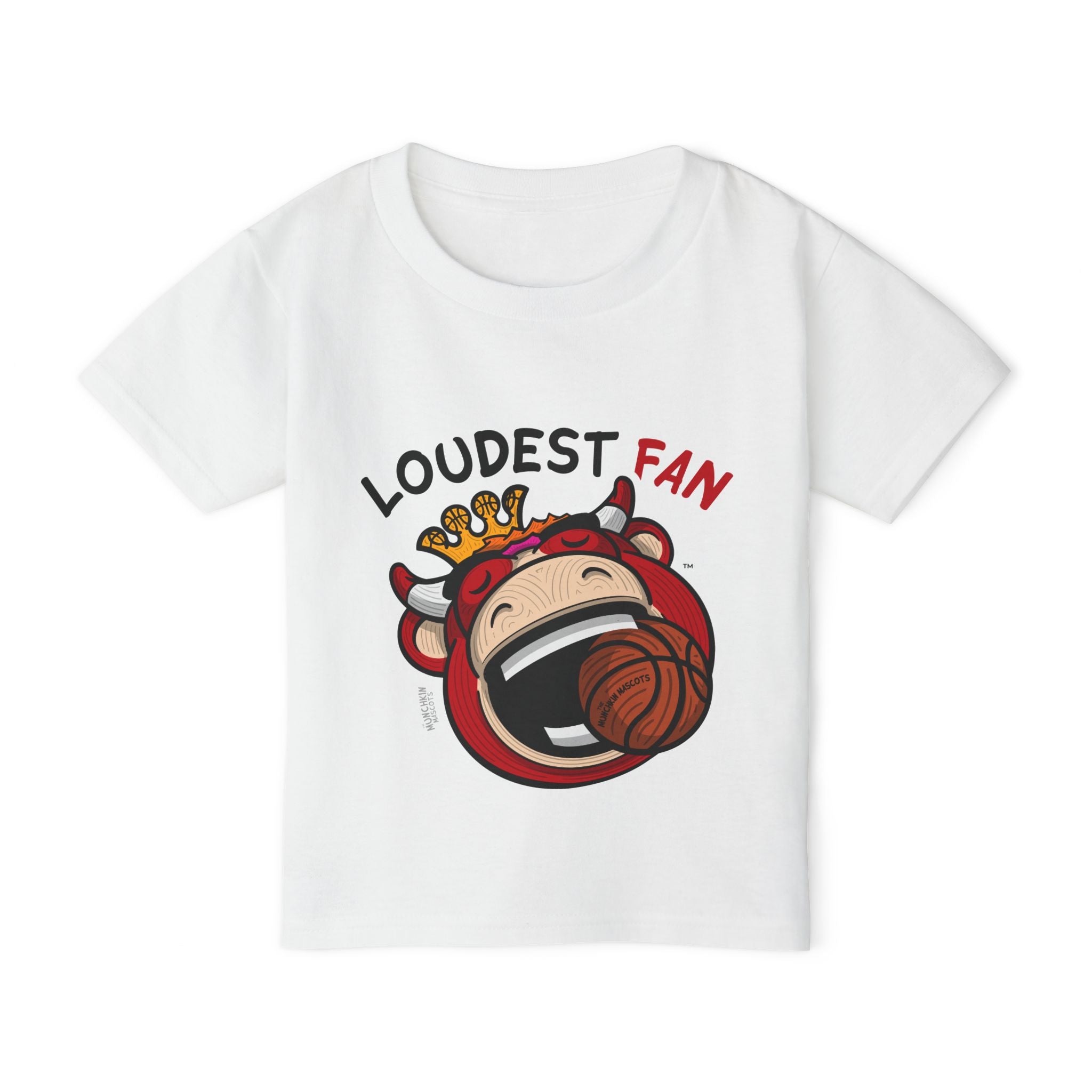 Chicago Basketball Toddler Tshirt Lil' Benny 'Loudest Fan' | Hand-Drawn Art | Gifts for Kids