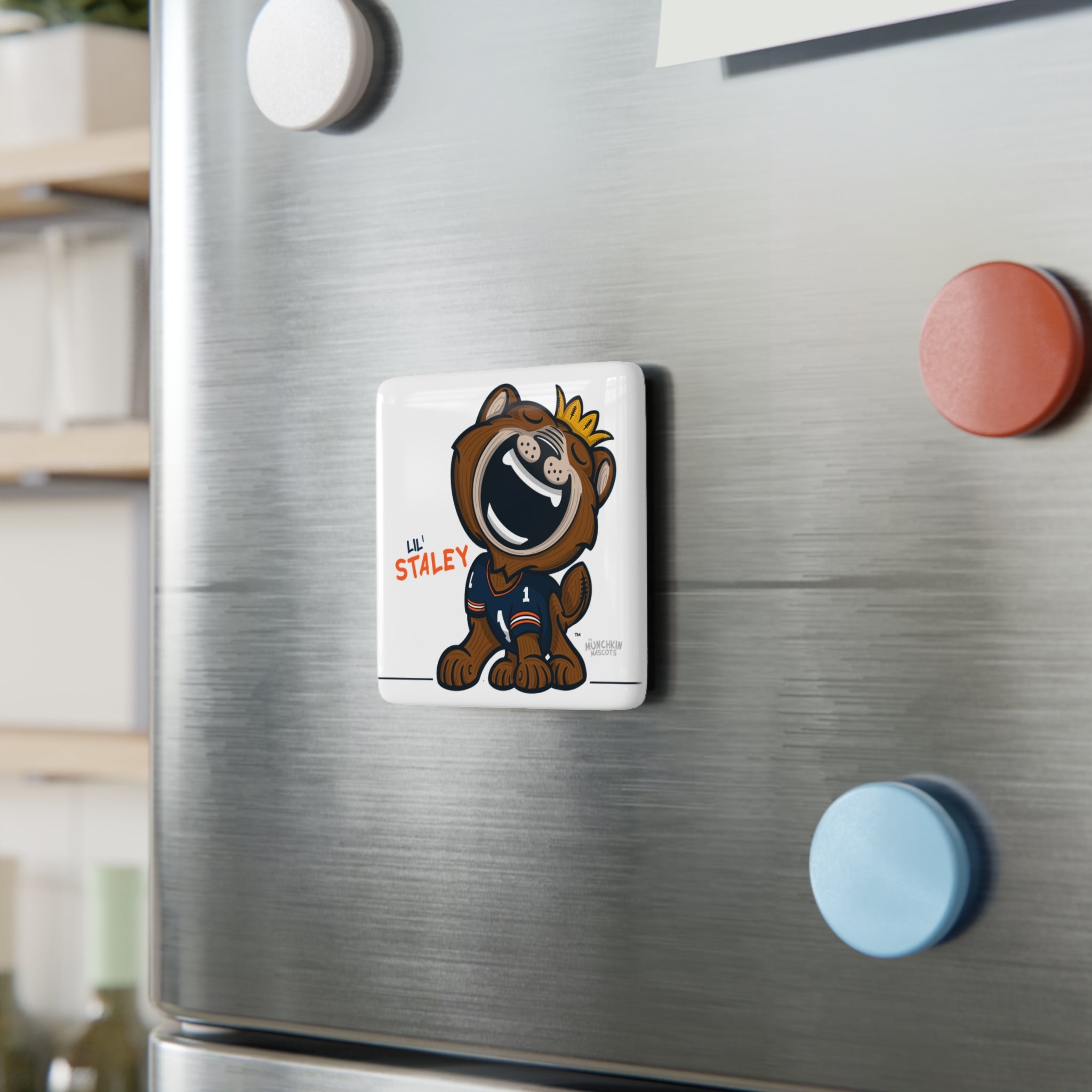 Chicago Football Porcelain Magnet Lil' Staley 'Munchkin Mascot' | Hand-Drawn Art | Gifts for Kids