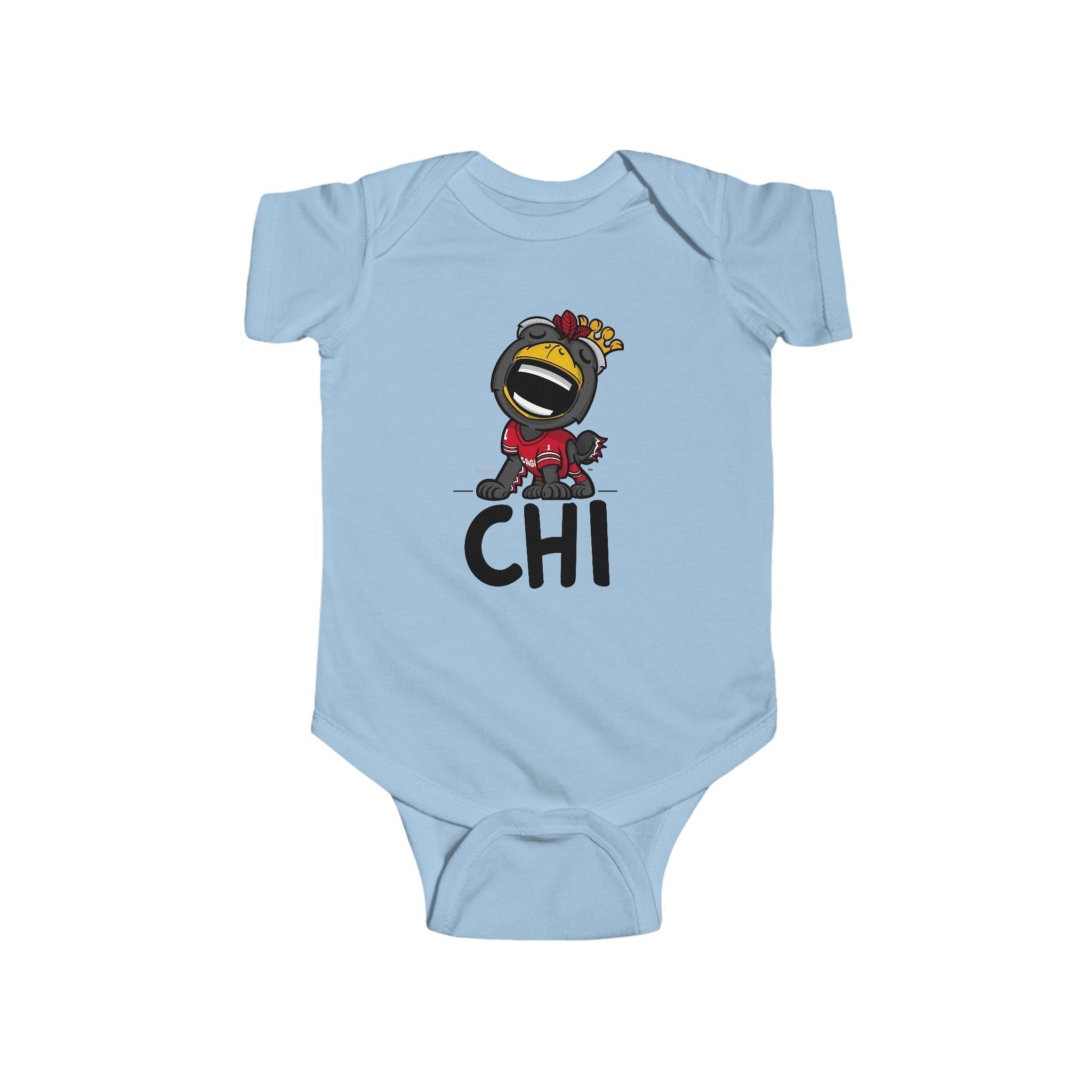 Infant Fine Jersey Bodysuit - CHI - Lil' Tommy CHI Hockey Printify