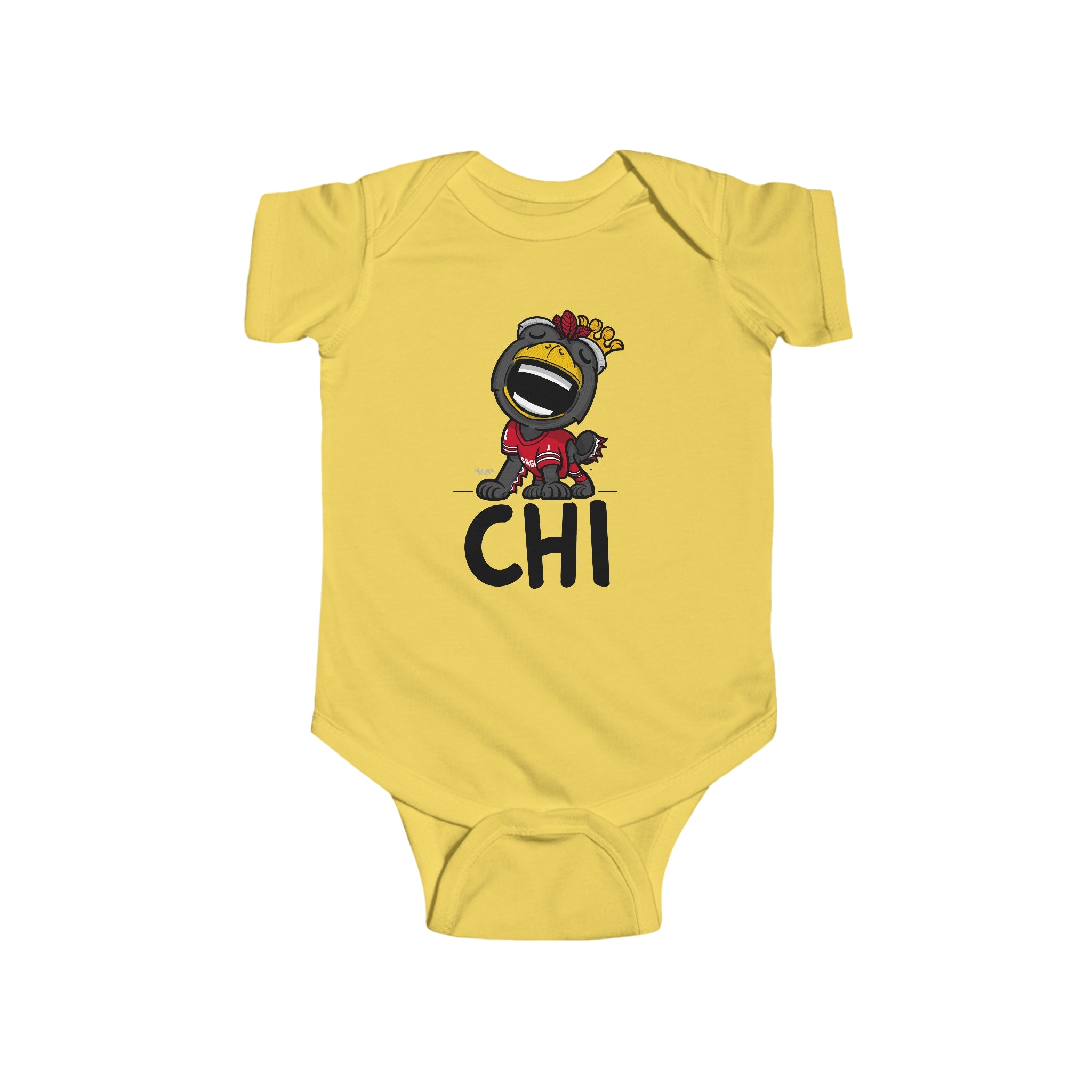 Infant Fine Jersey Bodysuit - CHI - Lil' Tommy CHI Hockey Printify