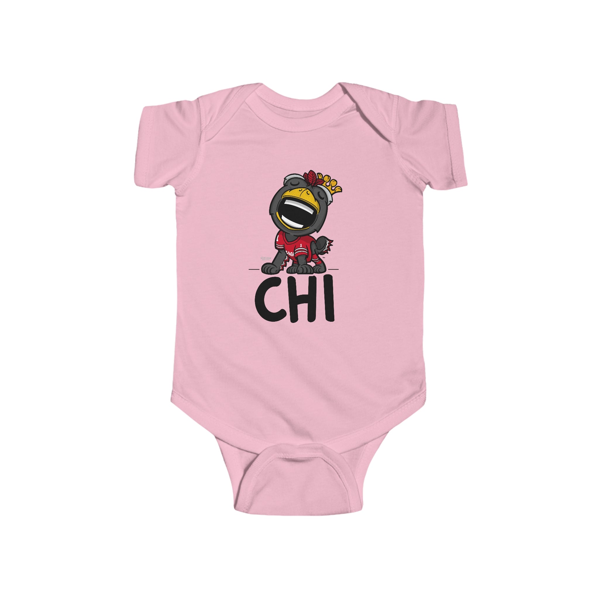 Infant Fine Jersey Bodysuit - CHI - Lil' Tommy CHI Hockey Printify