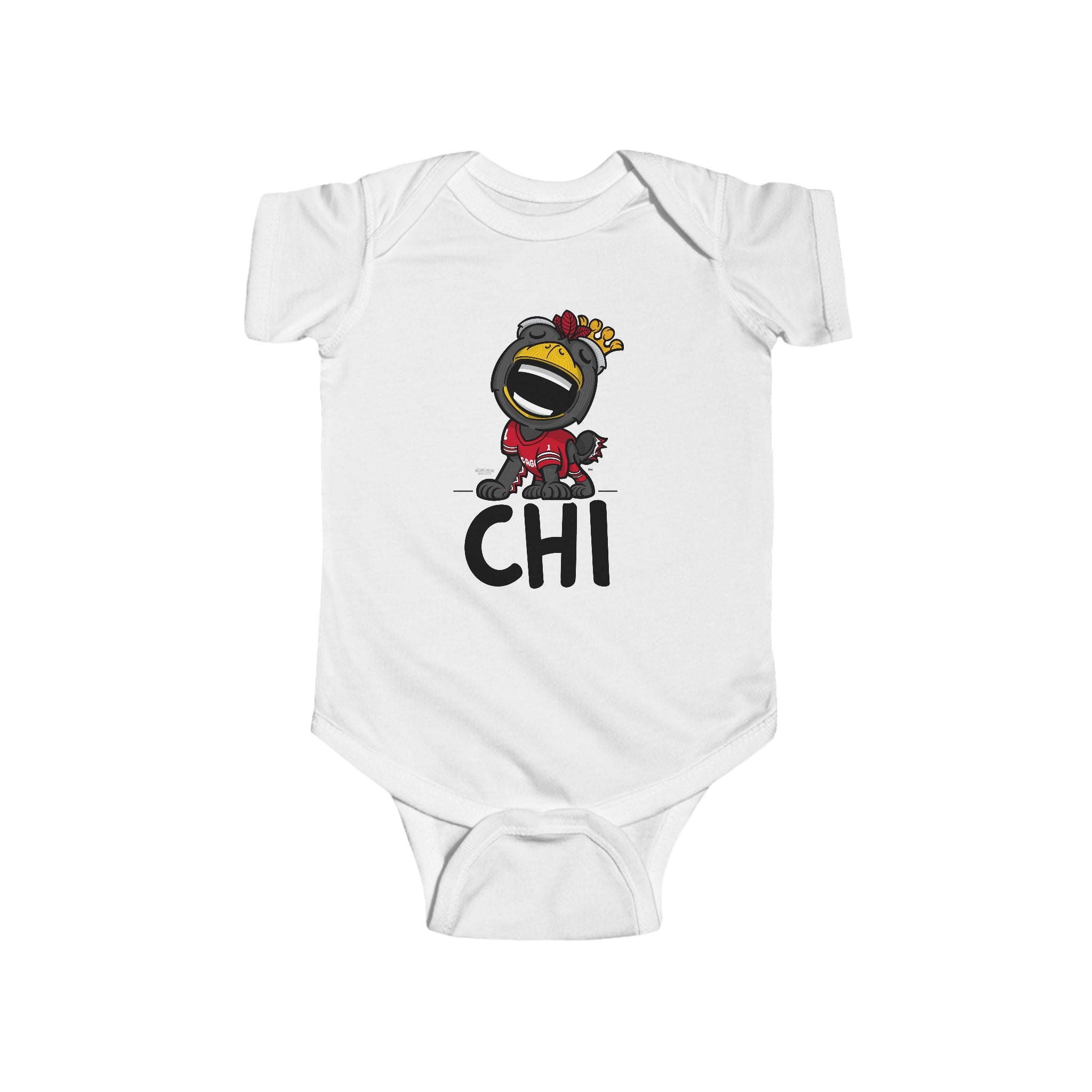 Infant Fine Jersey Bodysuit - CHI - Lil' Tommy CHI Hockey Printify