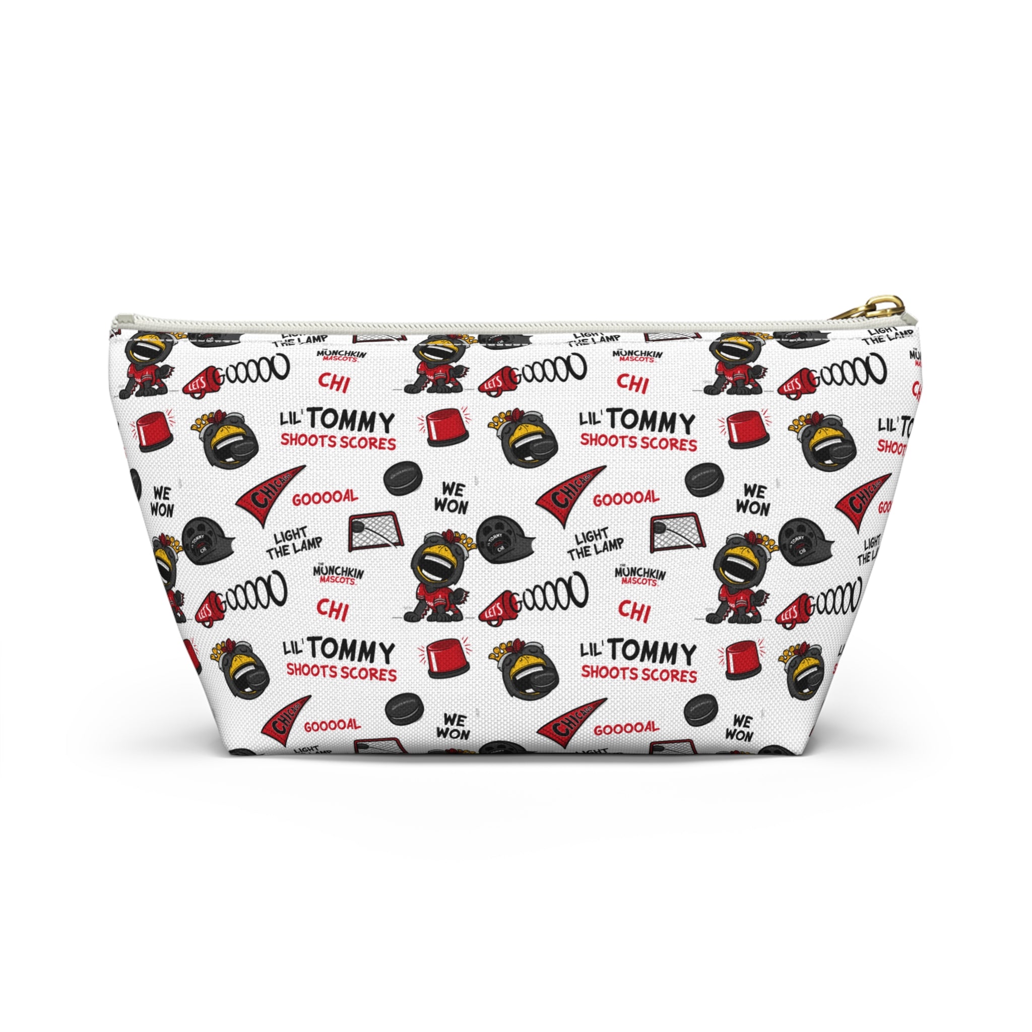 Chicago Hockey Accessory Pouch Lil' Tommy Themed | Hand-Drawn Art | Gifts for Kids