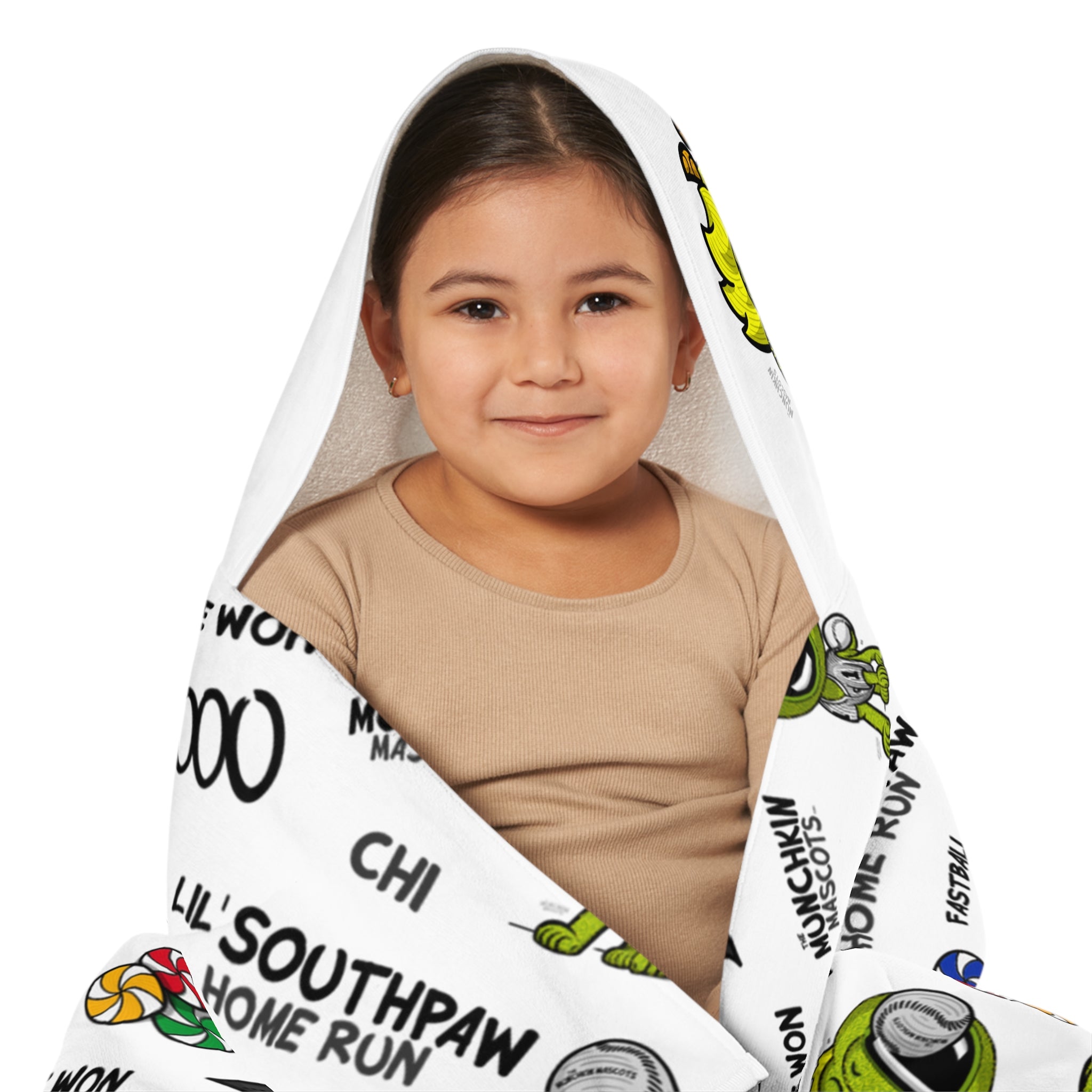Chicago Baseball Hooded Towel Lil' Southpaw Pattern | Hand-Drawn Art | Gifts for Kids