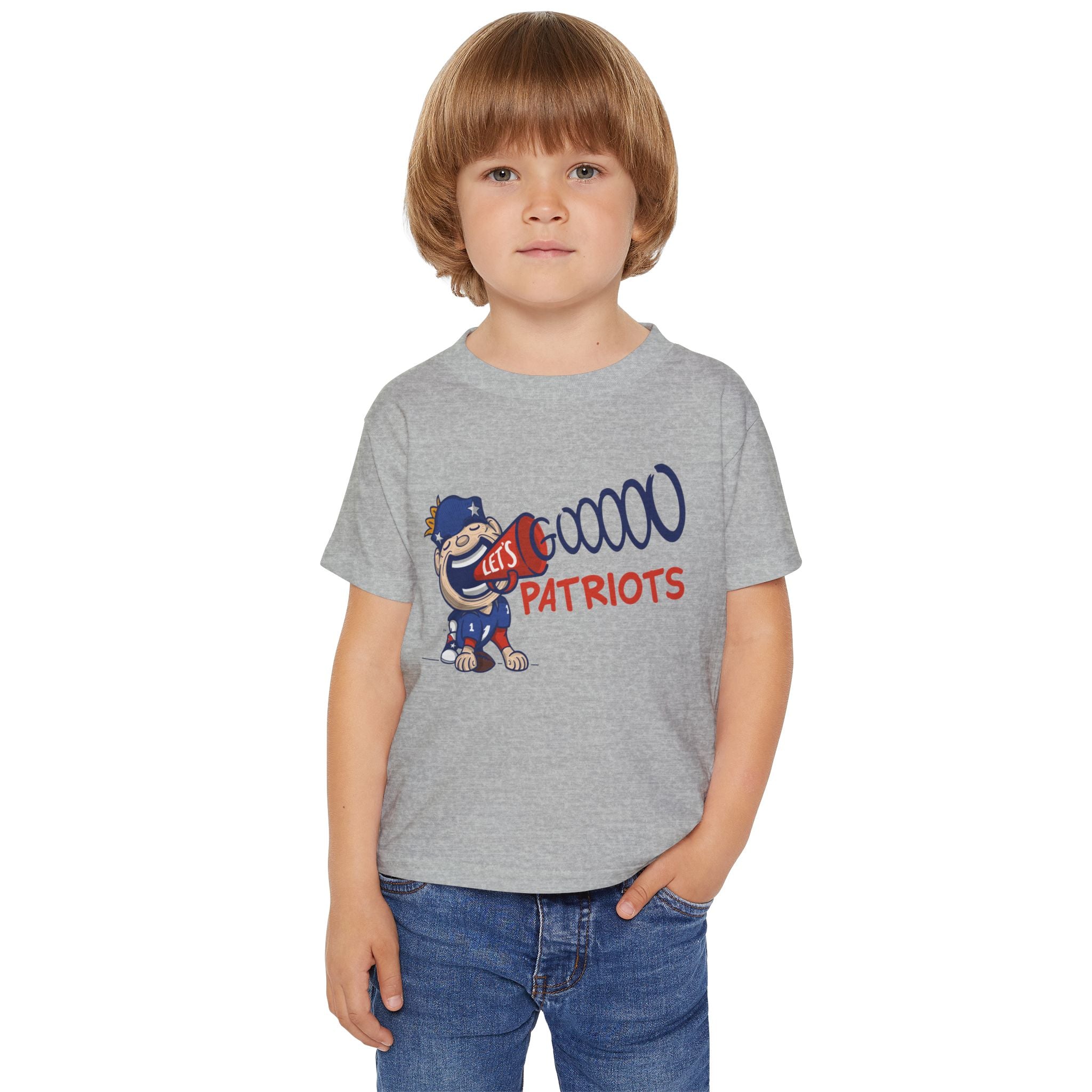 New England Football Toddler Tshirt Lil' Pat 'Let's Go' | Hand-Drawn Art | Gifts for Kids