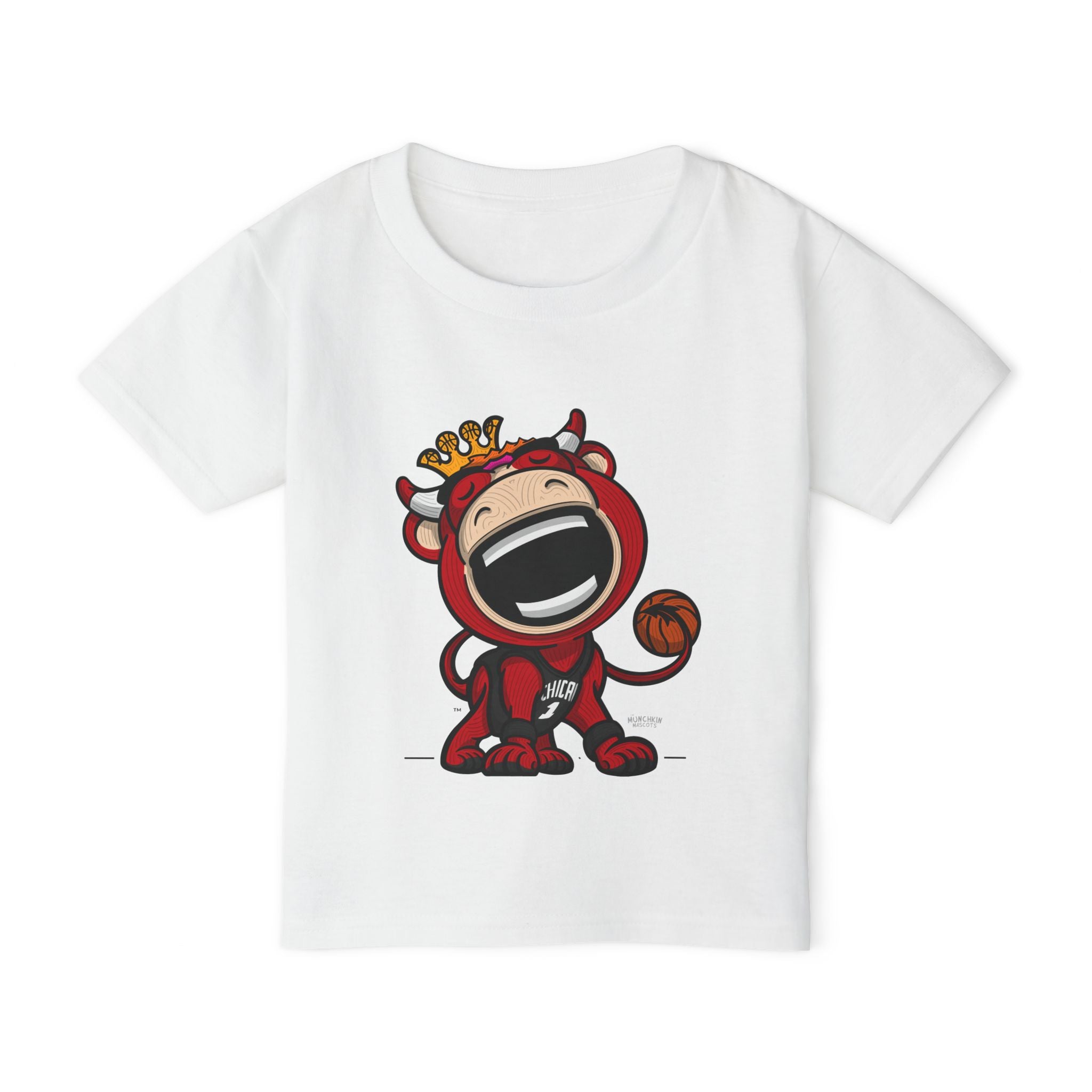 Chicago Basketball Toddler Tshirt Lil' Benny 'Home/Away Mascot' | Hand-Drawn Art | Gifts for Kids