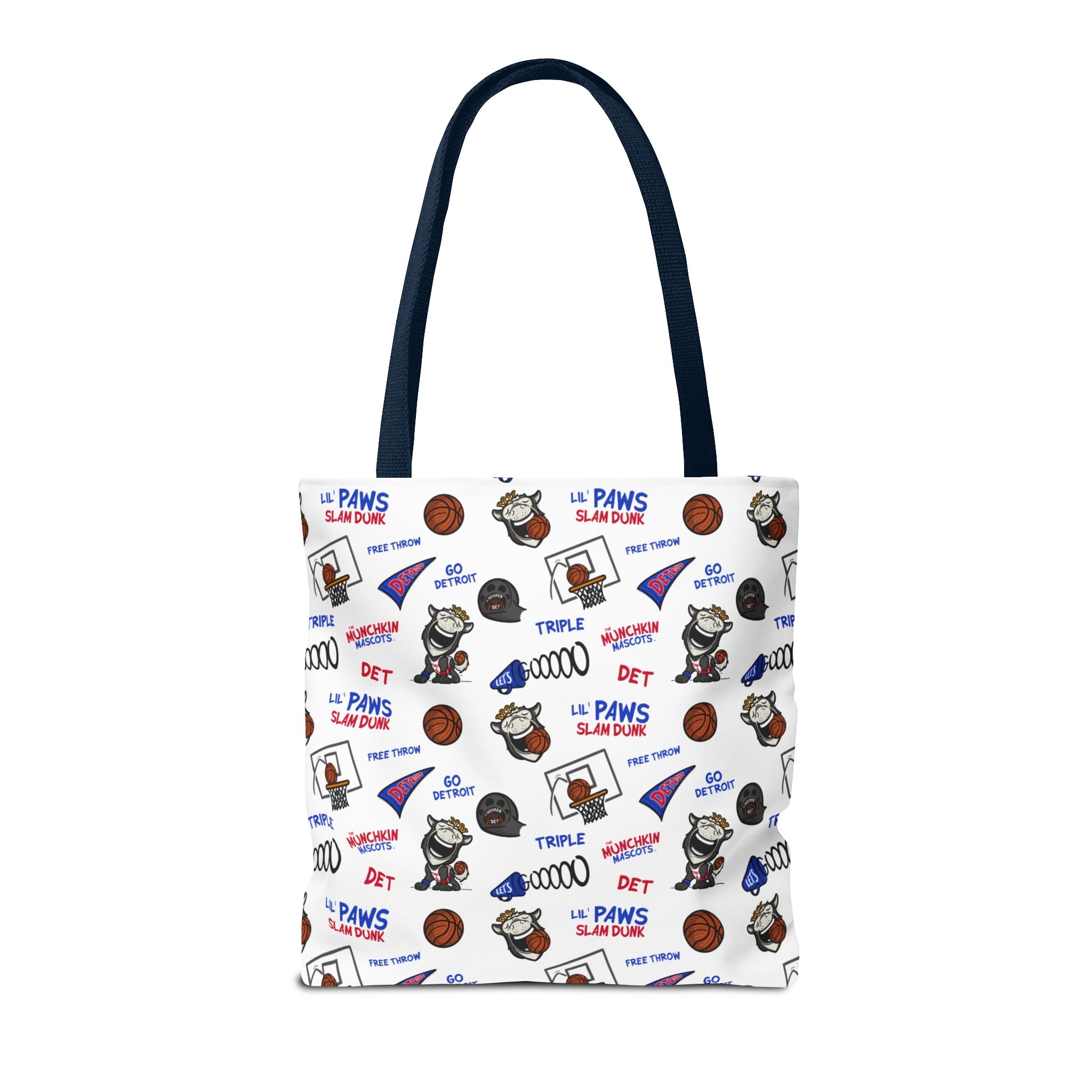 Detroit Basketball Tote Bag Lil' Hooper 'Let's Go' + Pattern | Hand-Drawn Art | Gifts for Parents