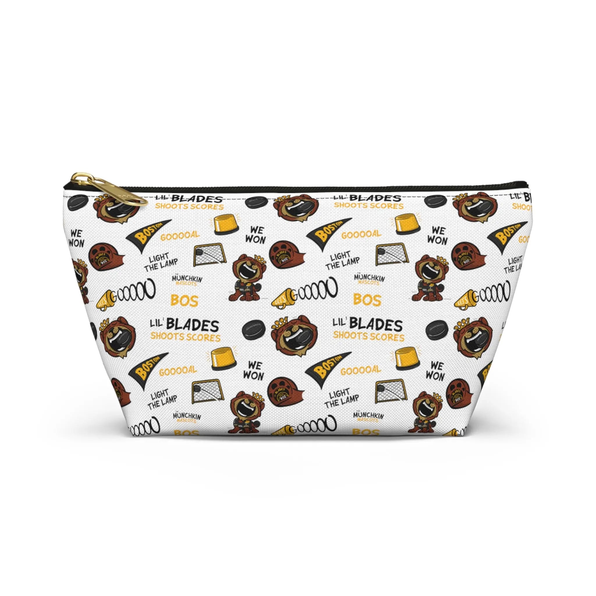 Accessory Pouch w T-bottom - Pattern - Lil' Blades BOS Hockey Printify
