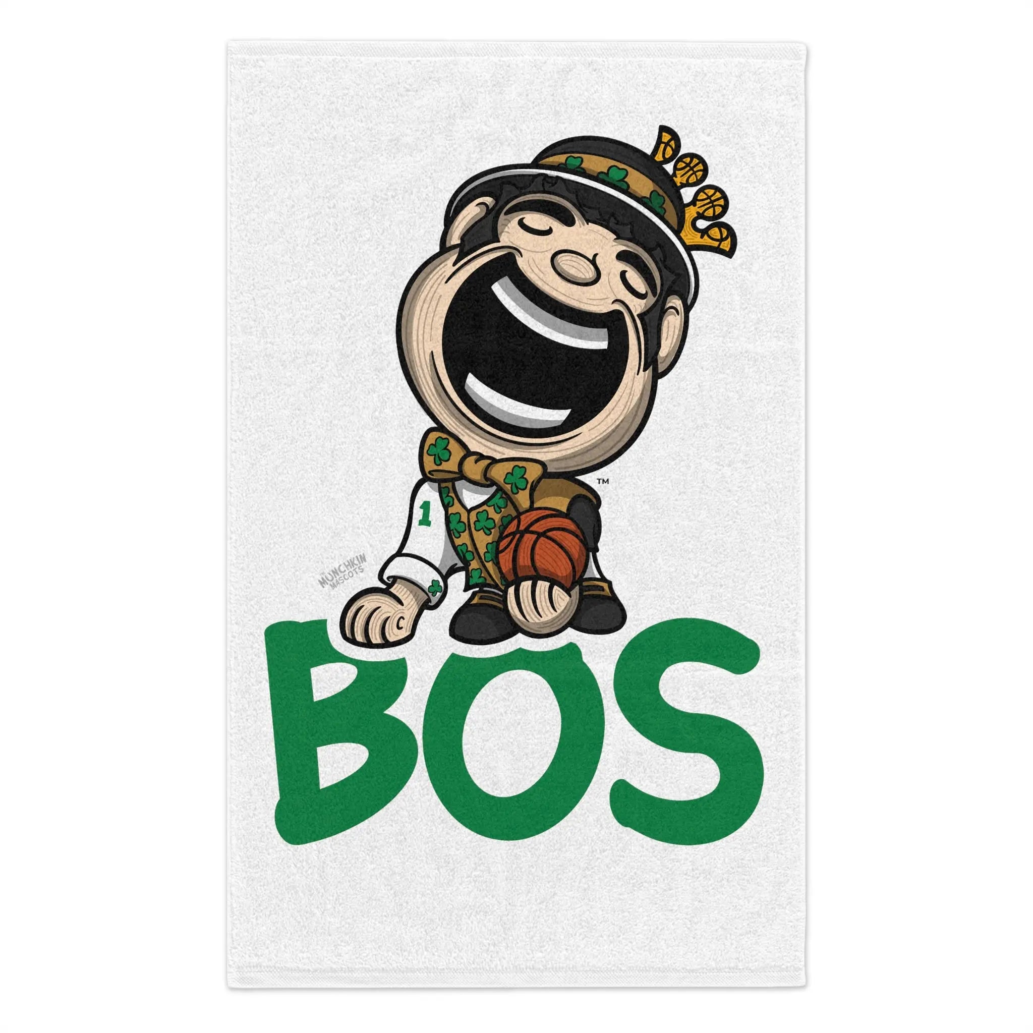 Rally Towel, 11x18 - BOS - Lil' Lucky BOS Basketball Printify