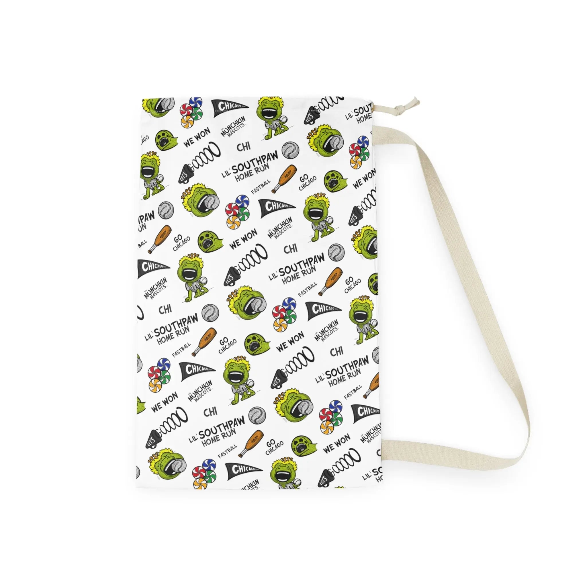 Laundry Bag - Pattern - Lil' Southpaw CHI Baseball Printify