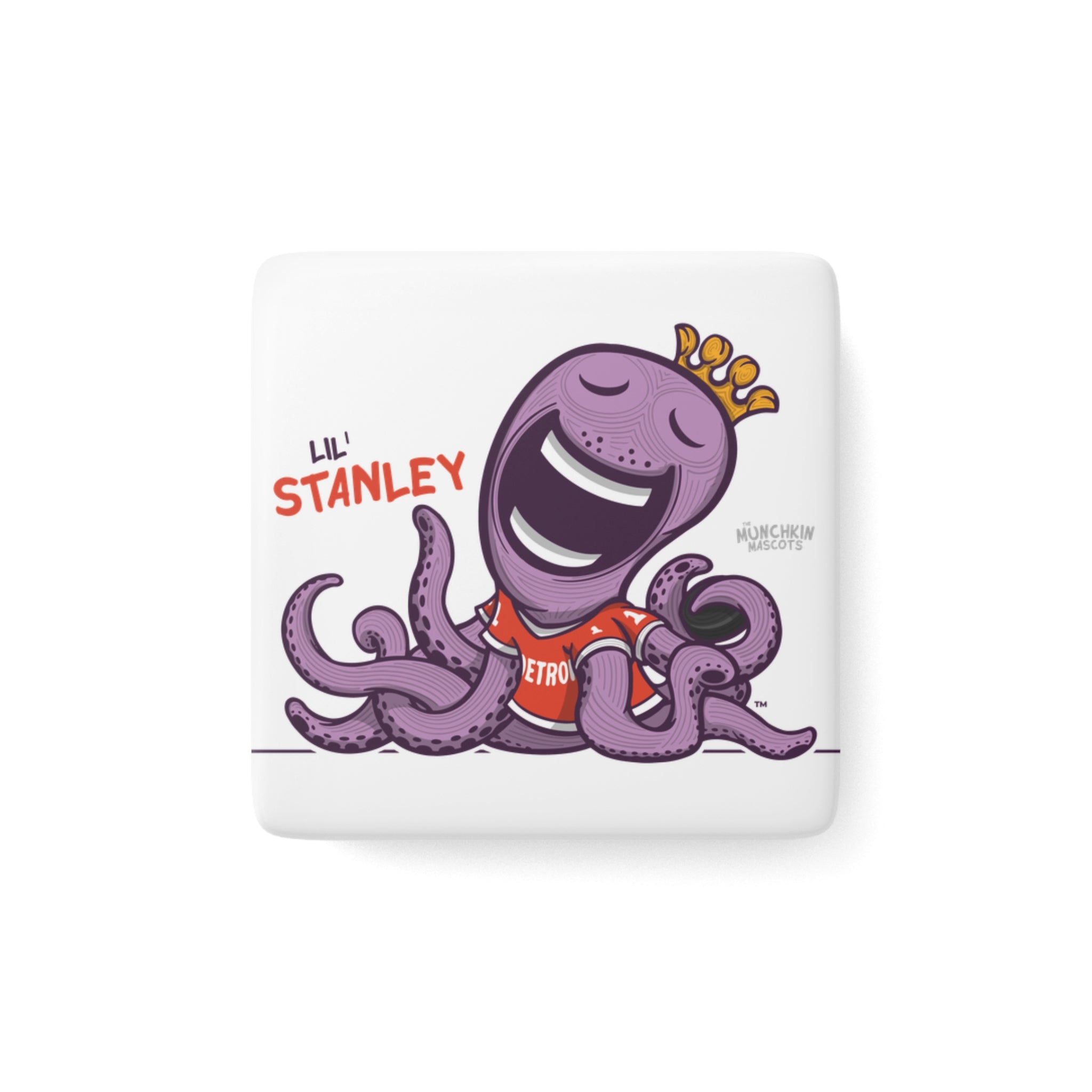 Detroit Hockey Porcelain Magnet Lil' Stanley 'Munchkin Mascot' | Hand-Drawn Art | Gifts for Kids