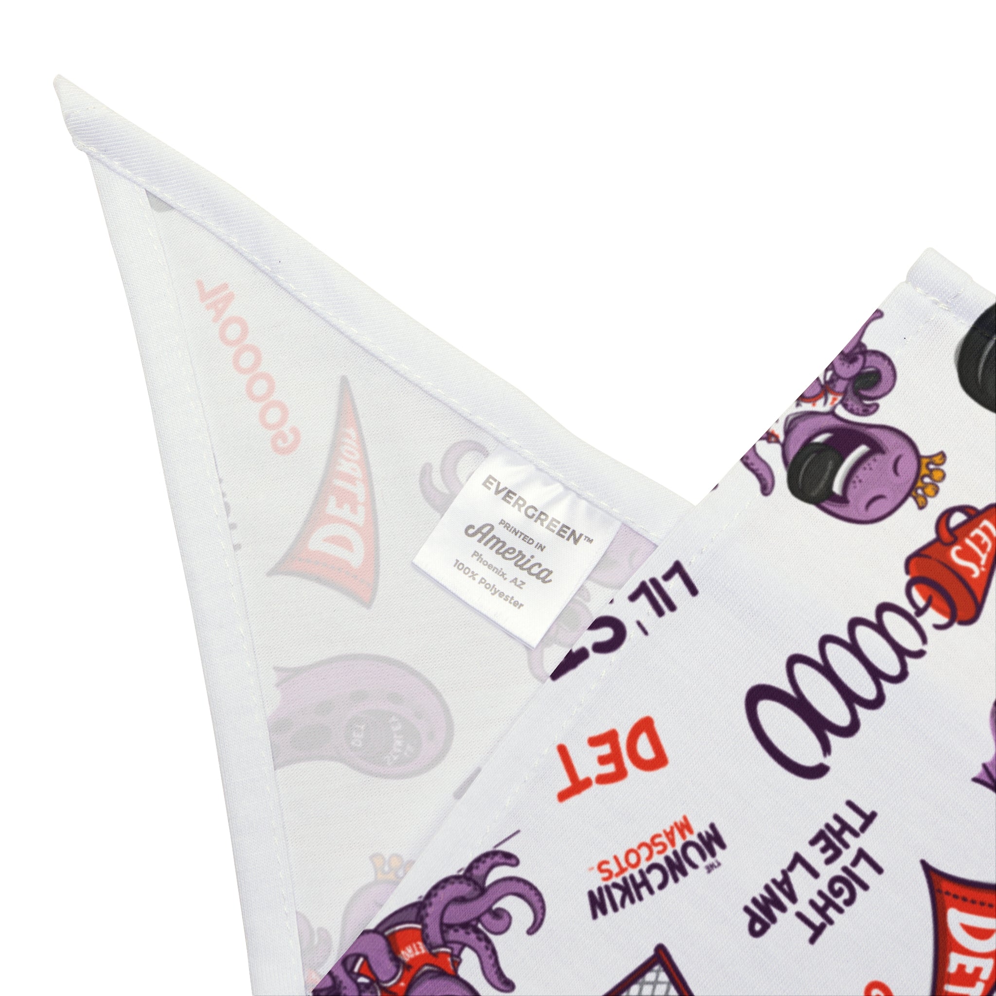 Detroit Hockey Pet Bandana Lil' Stanley Pattern | Hand-Drawn Art | Gifts for Pets