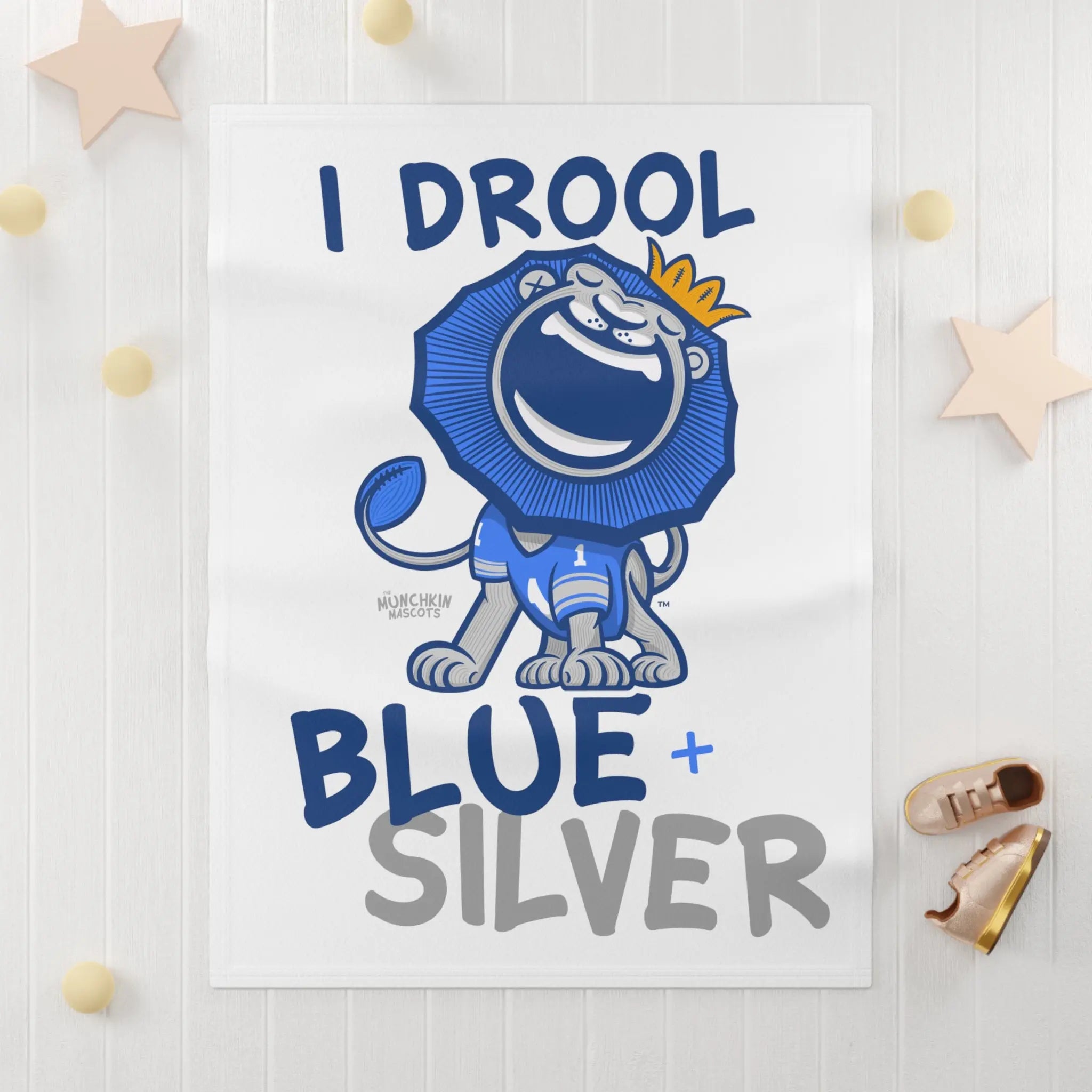 Soft Fleece Baby Blanket - Drool - Lil' Roary DET Football Printify