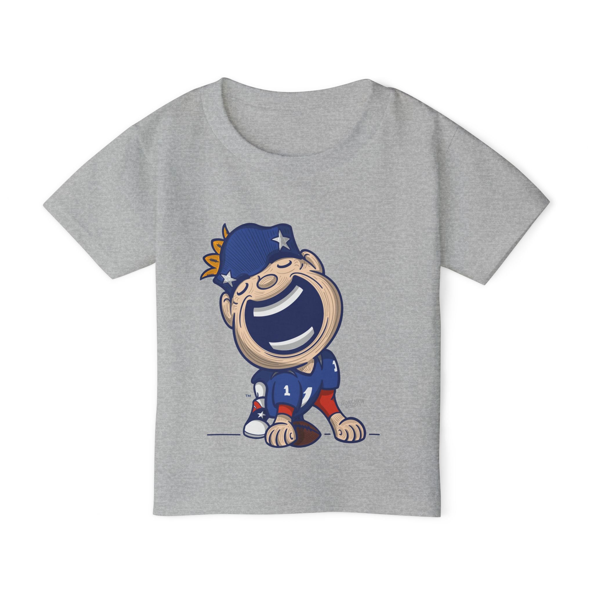 New England Football Toddler Tshirt Lil' Pat 'Home/Away Mascot' | Hand-Drawn Art | Gifts for Kids