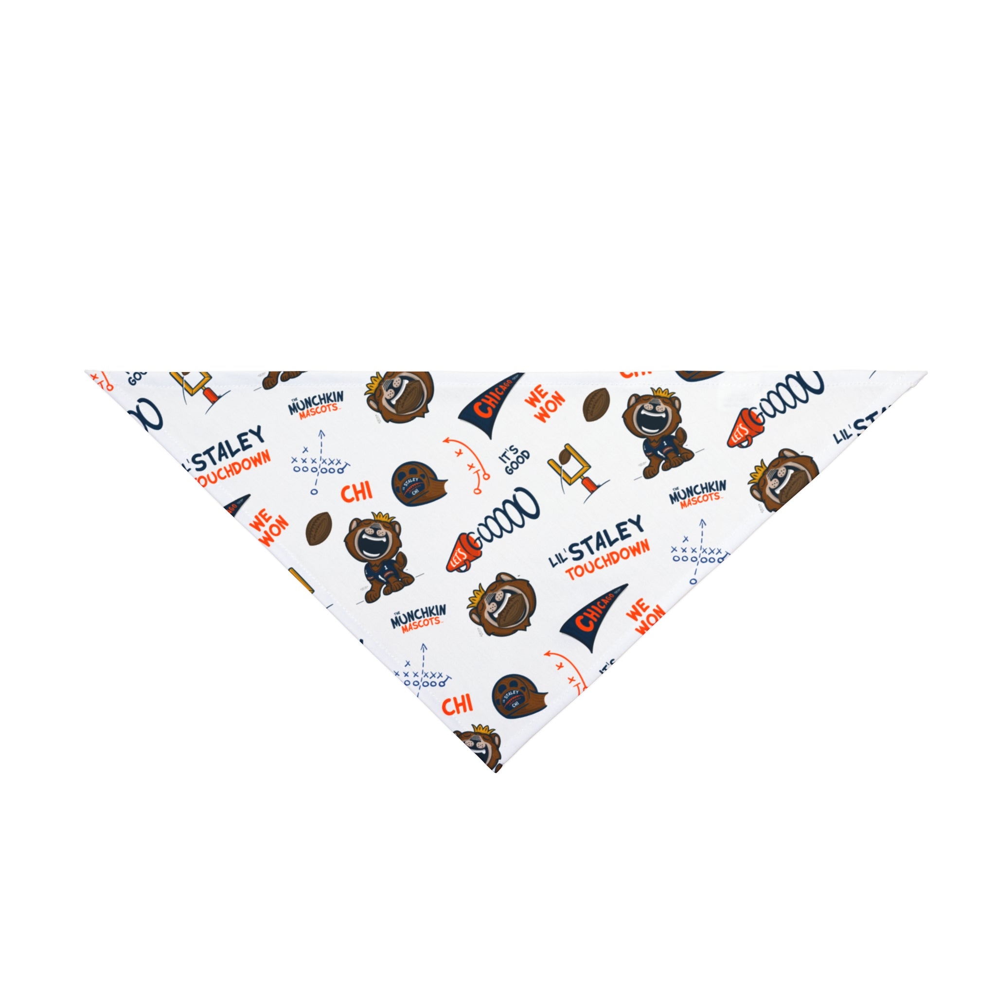 Chicago Football Pet Bandana Lil' Staley Pattern | Hand-Drawn Art | Gifts for Pets