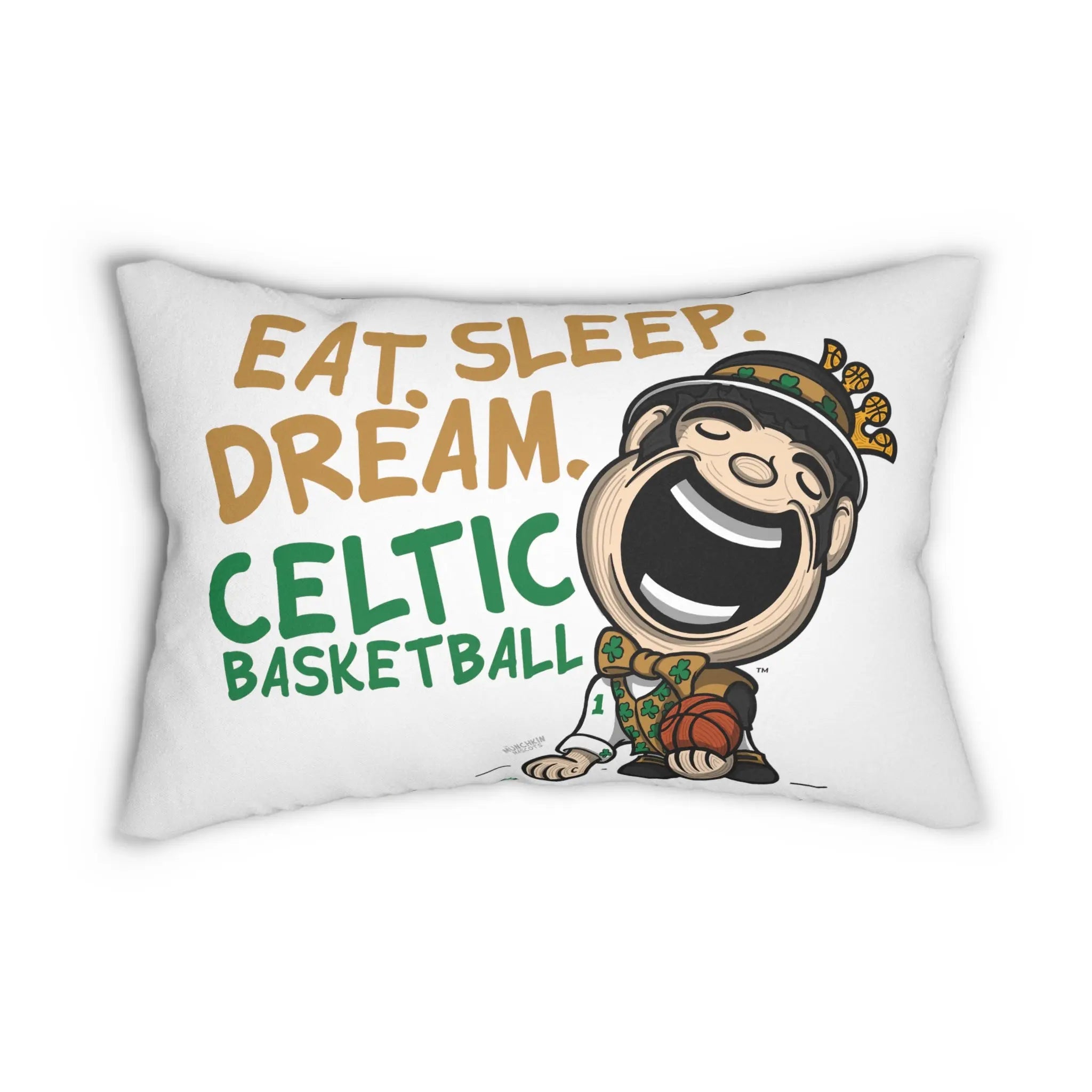 Spun Polyester Lumbar Pillow - Eat Sleep Dream - Lil' Lucky BOS Basketball Printify