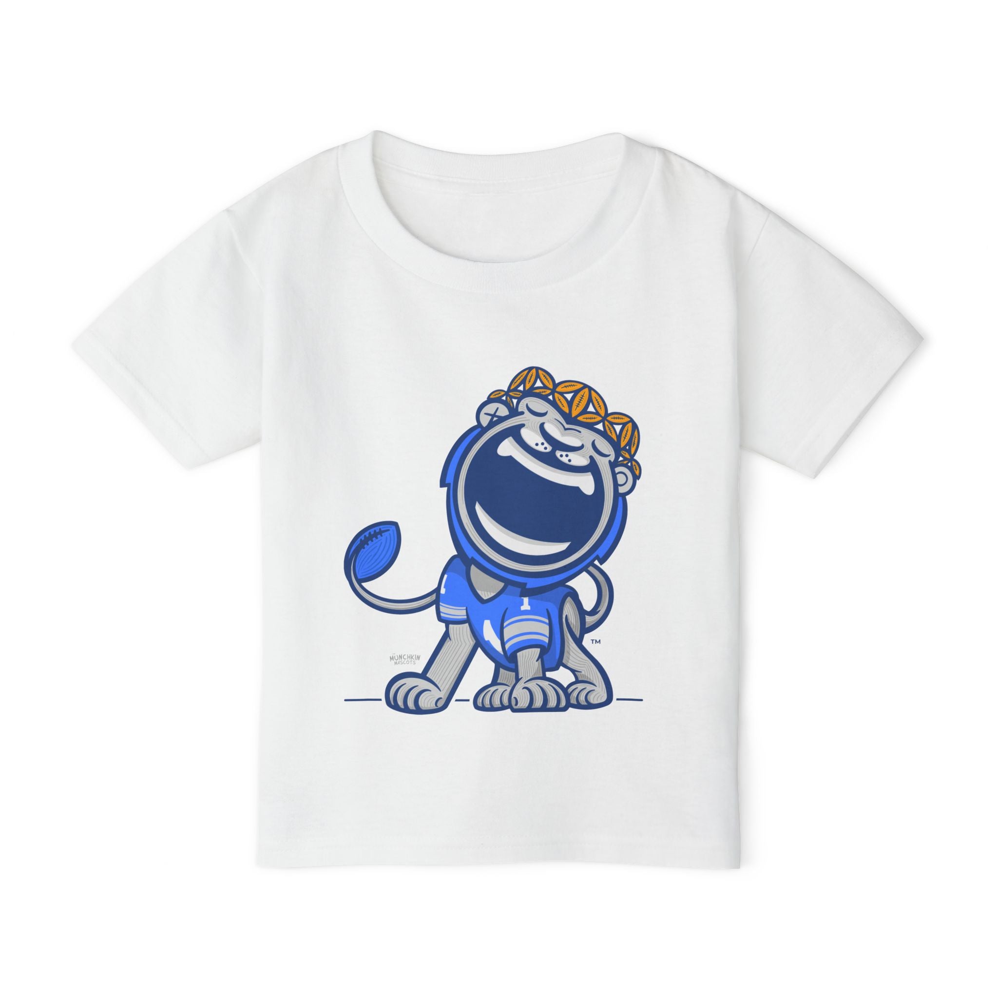 Detroit Football Toddler Tshirt Lil' Miss Roary 'Home/Away Mascot' | Hand-Drawn Art | Gifts for Kids
