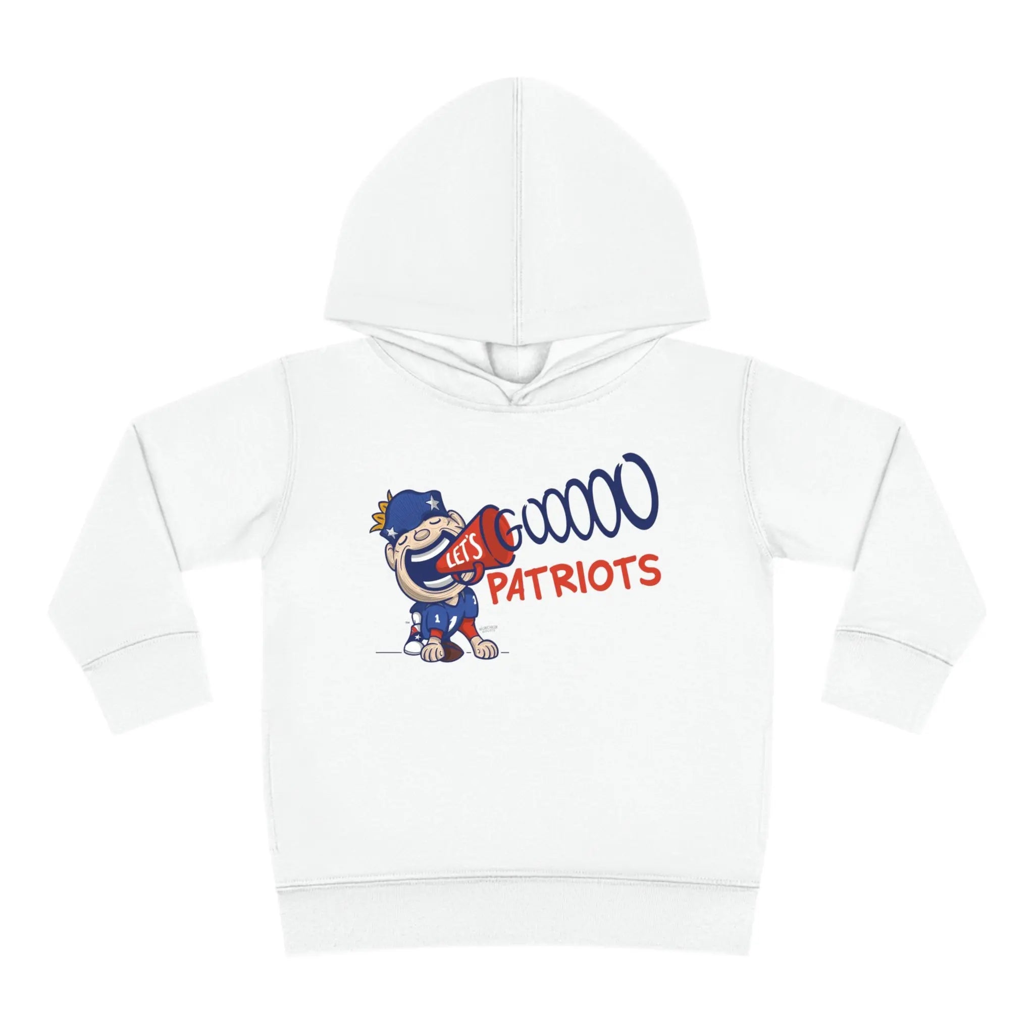Toddler Pullover Fleece Hoodie - Let's Go - Lil' Pat NE Football Printify
