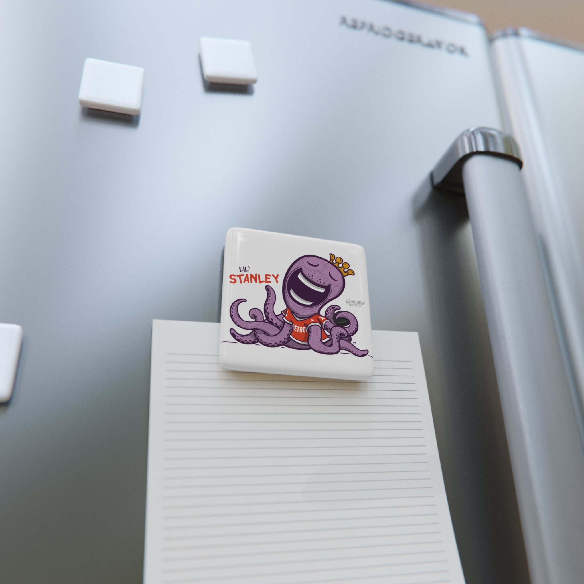 Detroit Hockey Porcelain Magnet Lil' Stanley 'Munchkin Mascot' | Hand-Drawn Art | Gifts for Kids