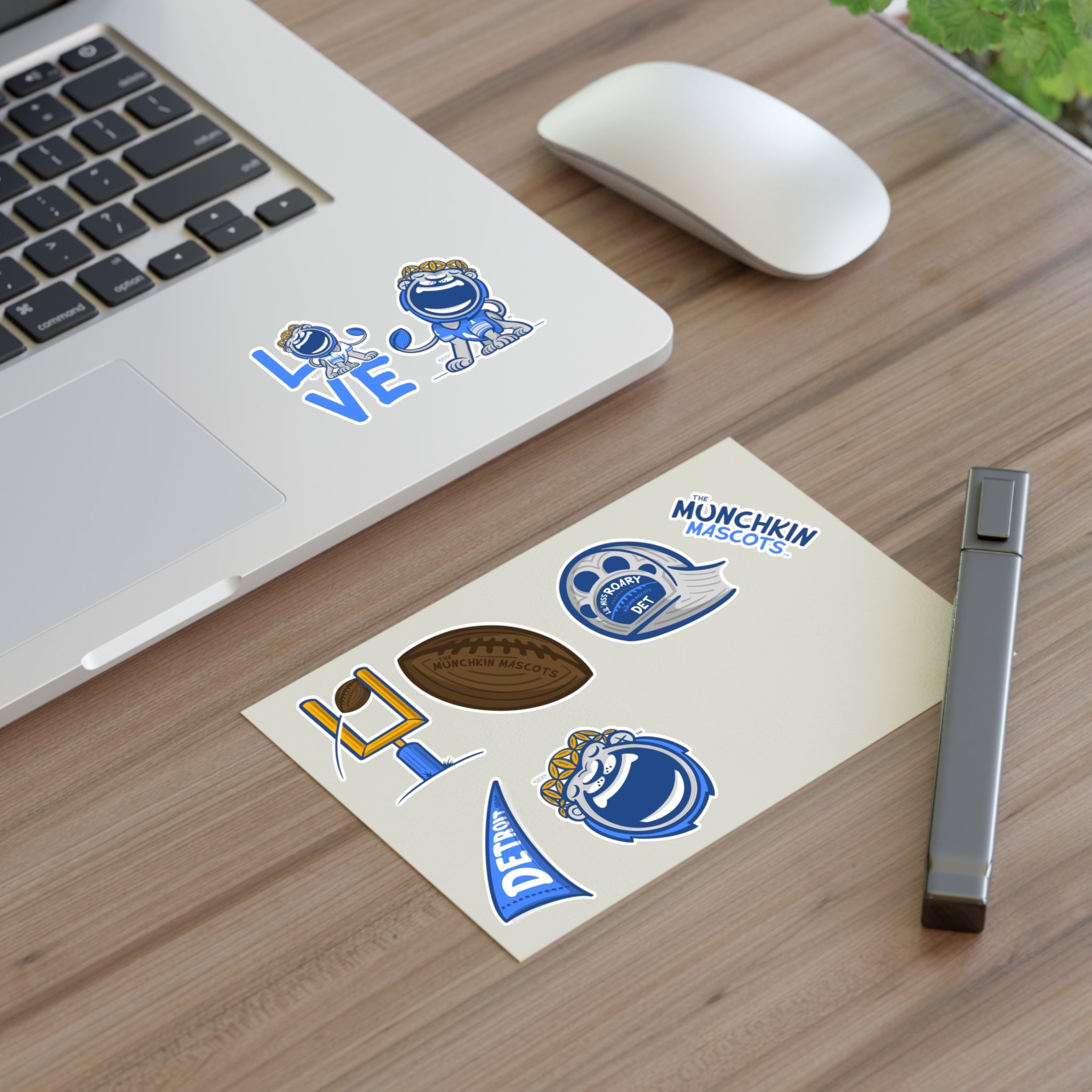 Sticker Sheets - Lil' Miss Roary DET Football Printify