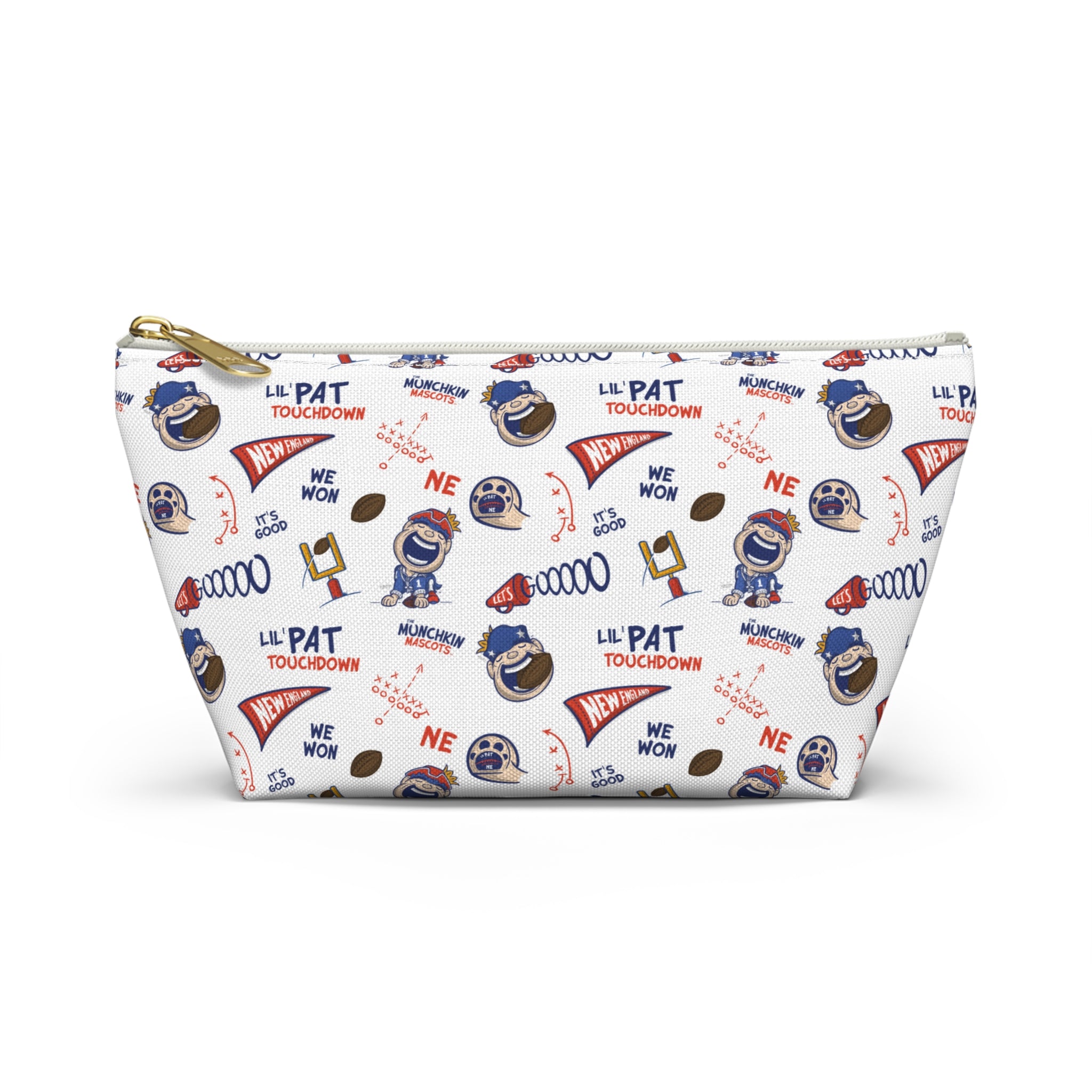 New England Football Accessory Pouch Lil' Pat Themed | Hand-Drawn Art | Gifts for Kids