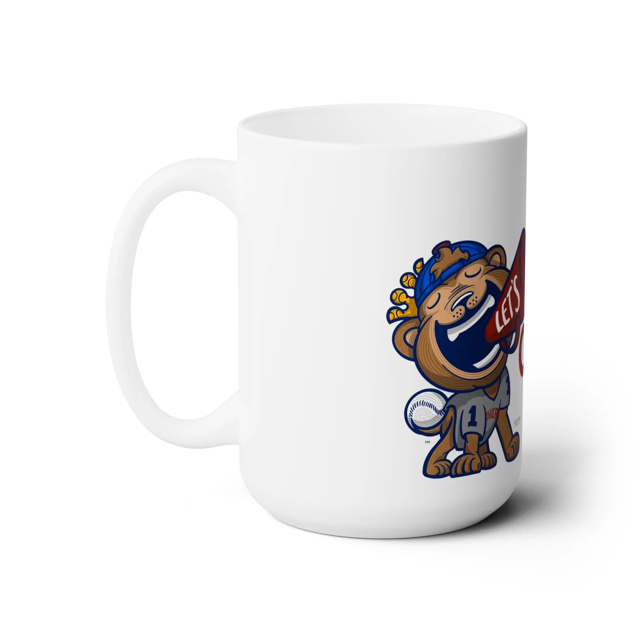 Ceramic Mug 15oz - Lets Go - Lil' Clark CHI Baseball Printify