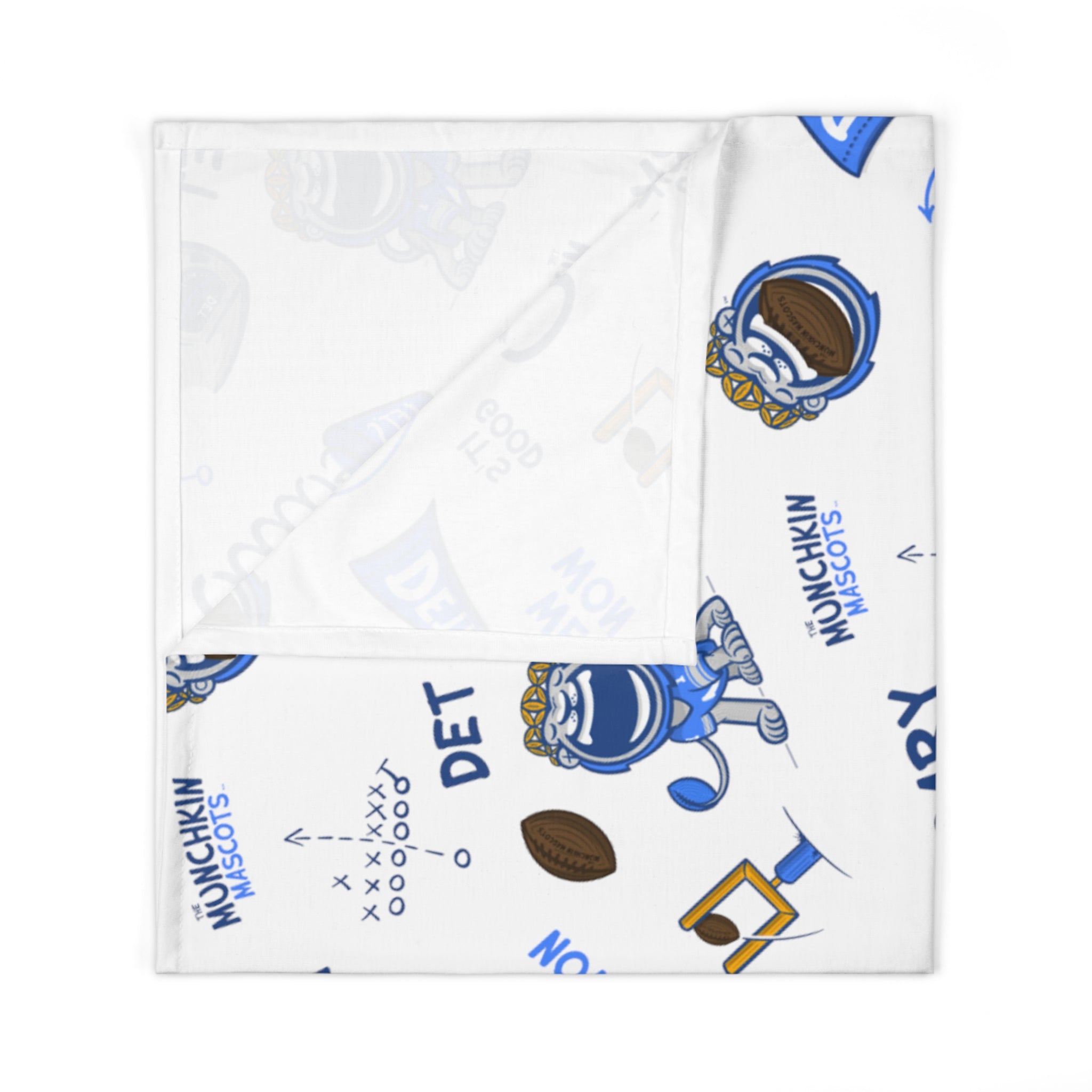 Baby Swaddle Blanket - Pattern - Lil' Miss Roary DET Football Printify
