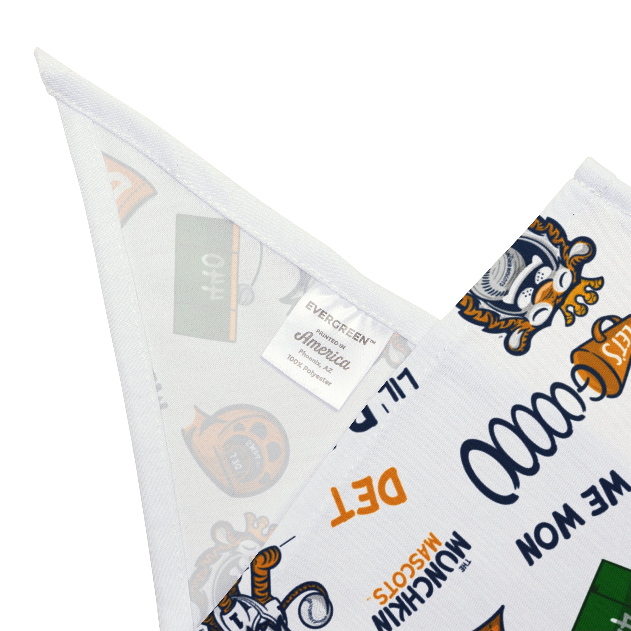 Detroit Baseball Pet Bandana Lil' Paws Pattern | Hand-Drawn Art | Gifts for Pets