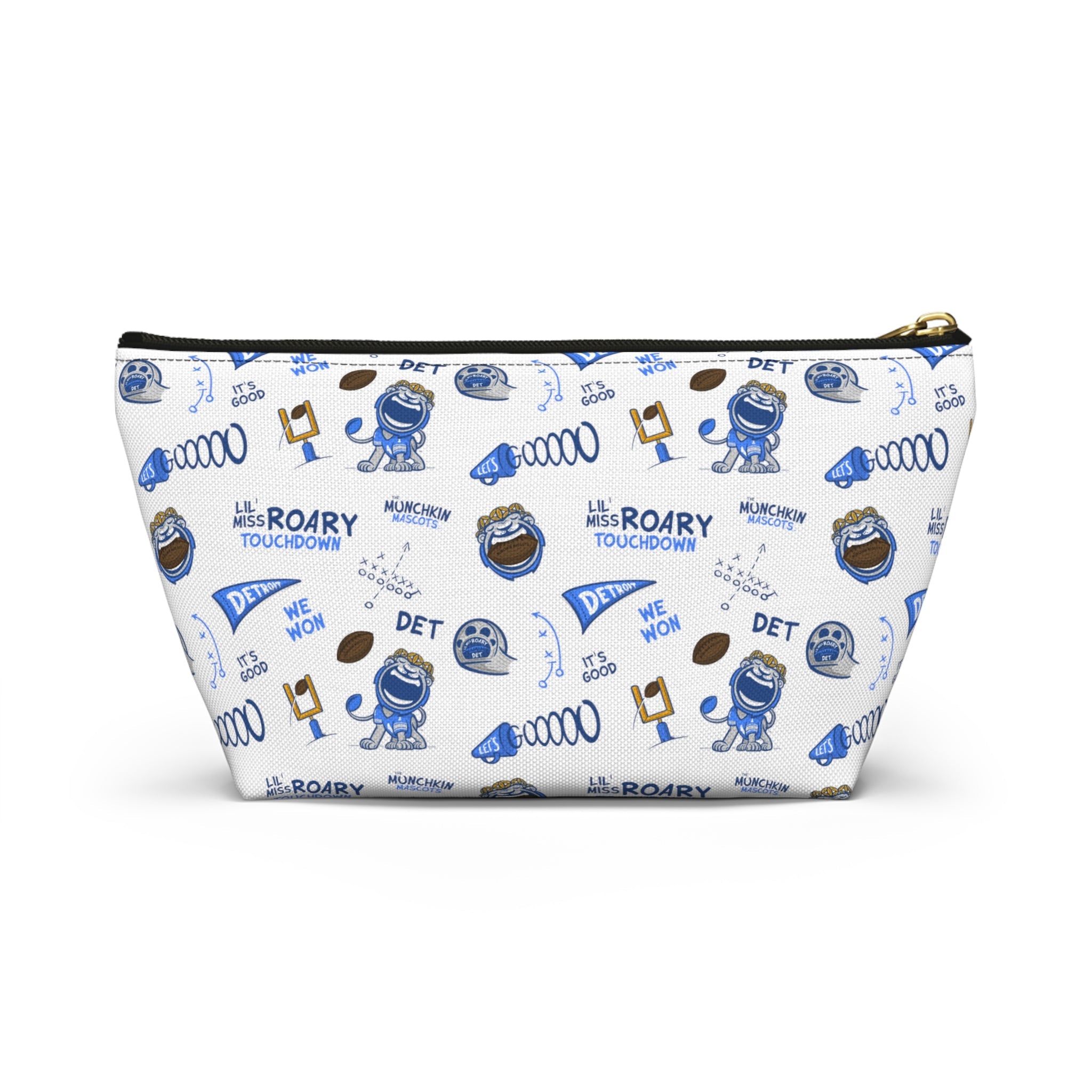 Accessory Pouch w T-bottom - Pattern - Lil' Miss Roary DET Football Printify