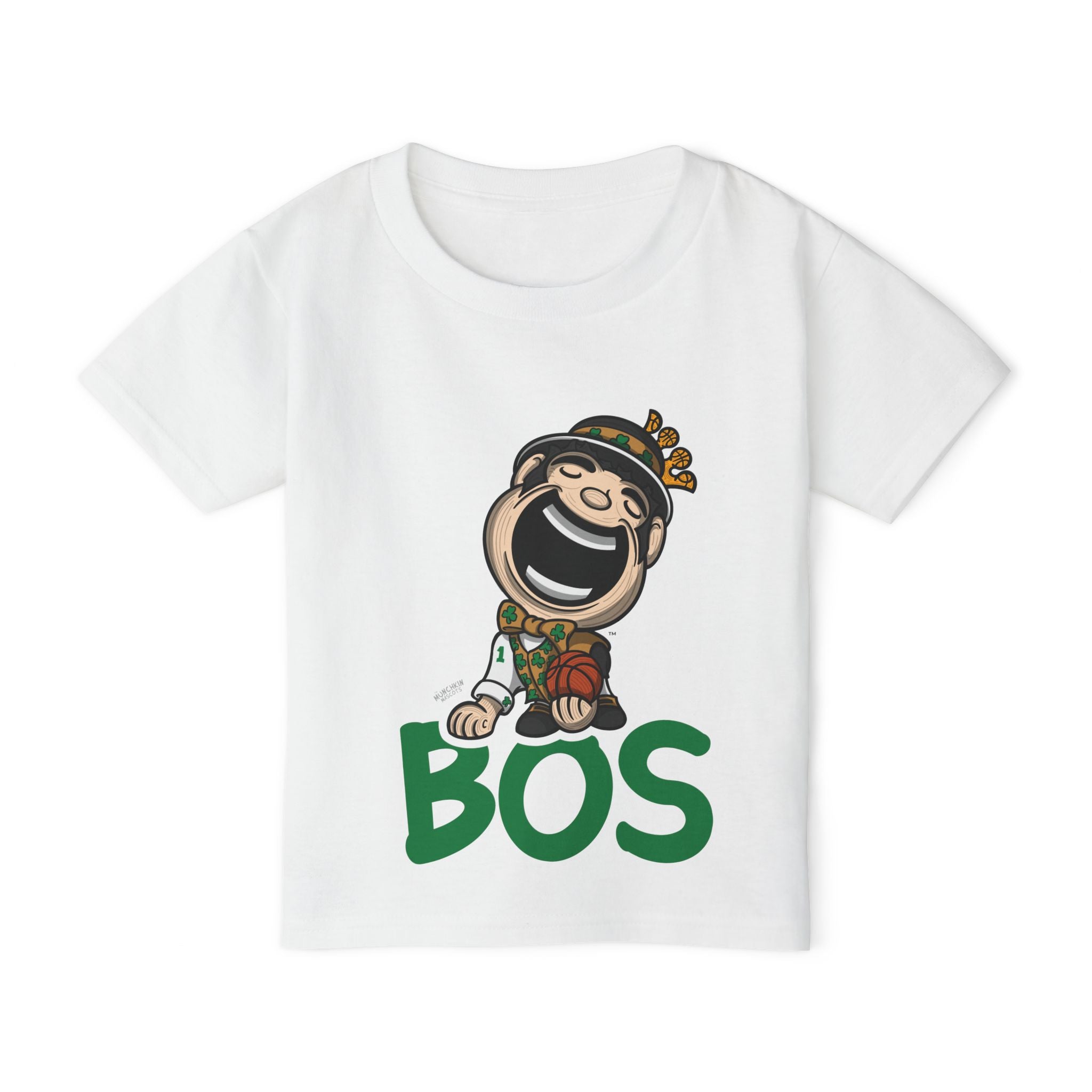 Boston Basketball Toddler Tshirt Lil' Lucky 'BOS' | Hand-Drawn Art | Gifts for Kids