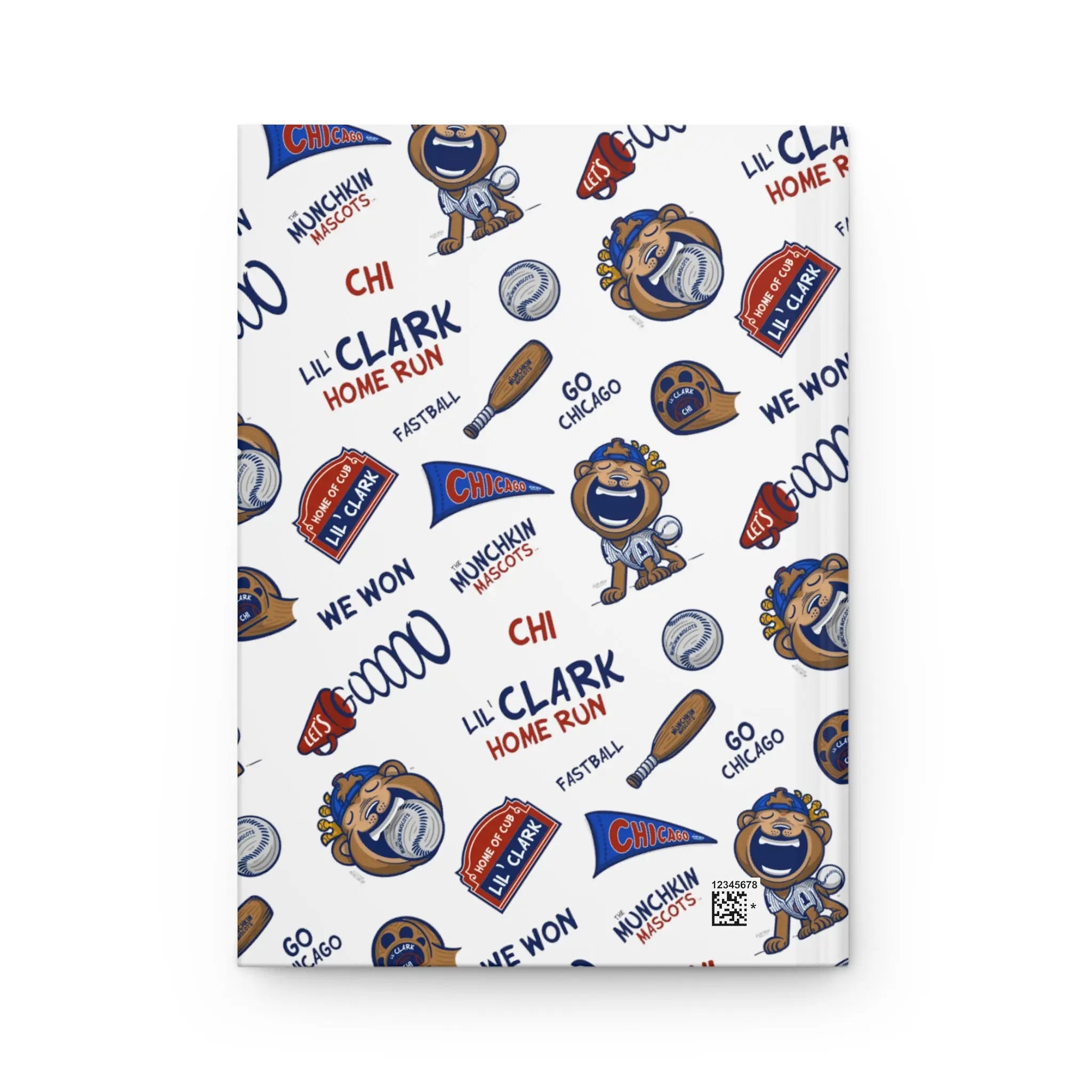 Hardcover Journal Matte - Pattern - Lil' Clark CHI Baseball Printify