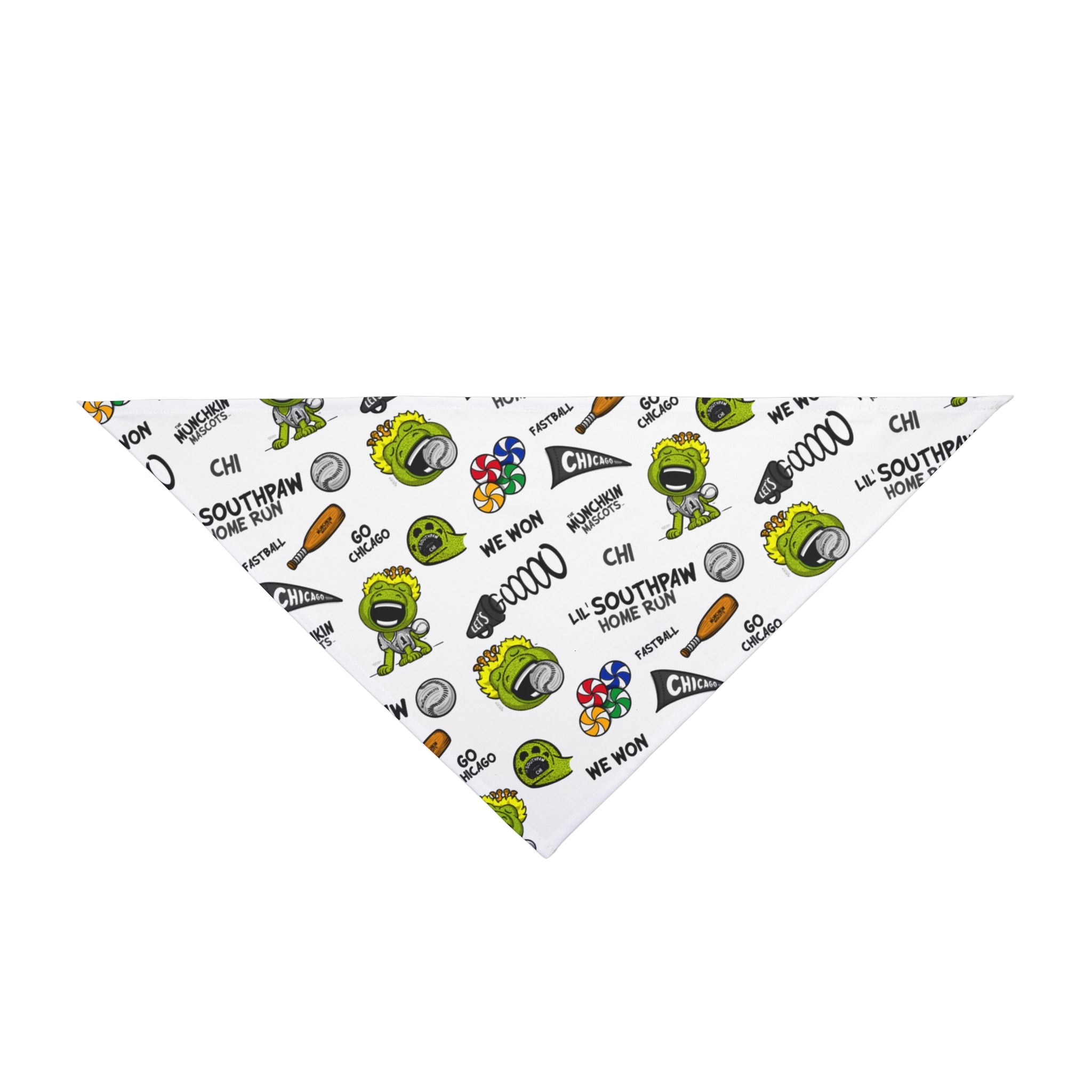 Chicago Baseball Pet Bandana Lil' Southpaw Pattern | Hand-Drawn Art | Gifts for Pets