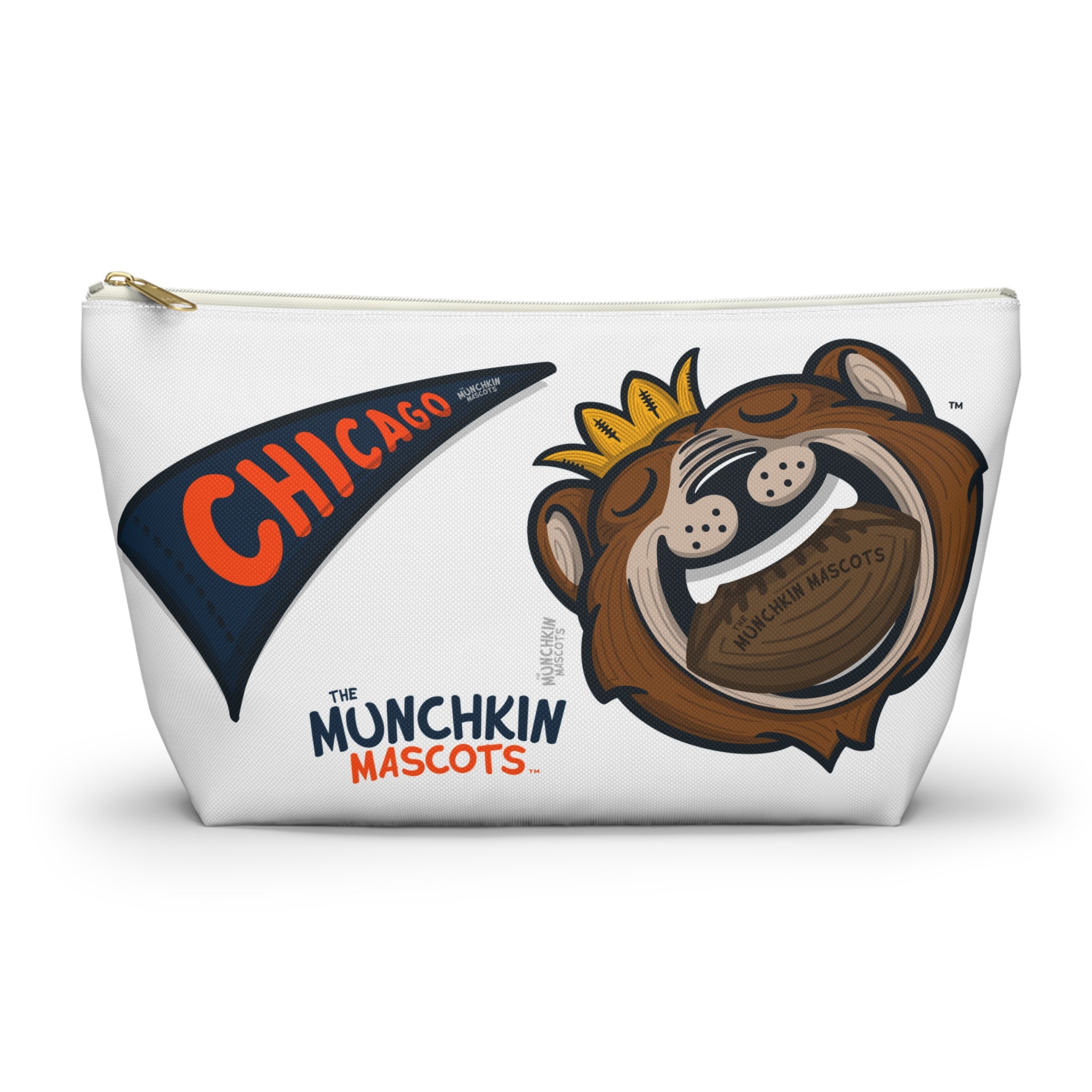 Chicago Football Accessory Pouch Lil' Staley Themed | Hand-Drawn Art | Gifts for Kids