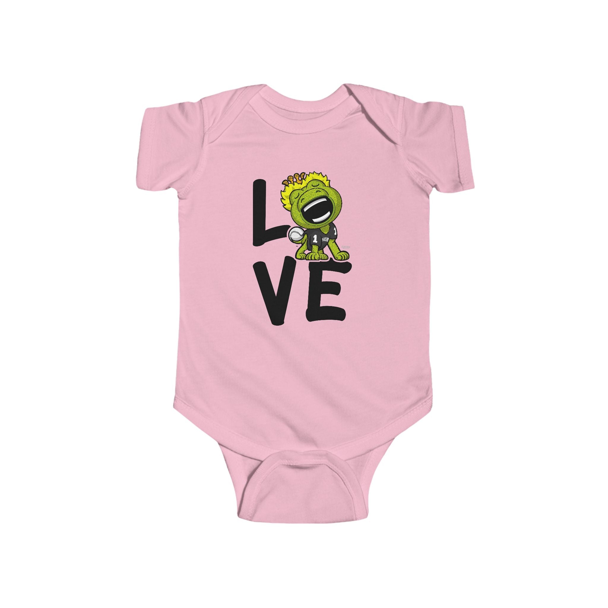 Chicago Baseball Newborn & Infant Lil' Southpaw 'LOVE' Jersey Bodysuit | Hand-Drawn Art | Gifts for Newborns