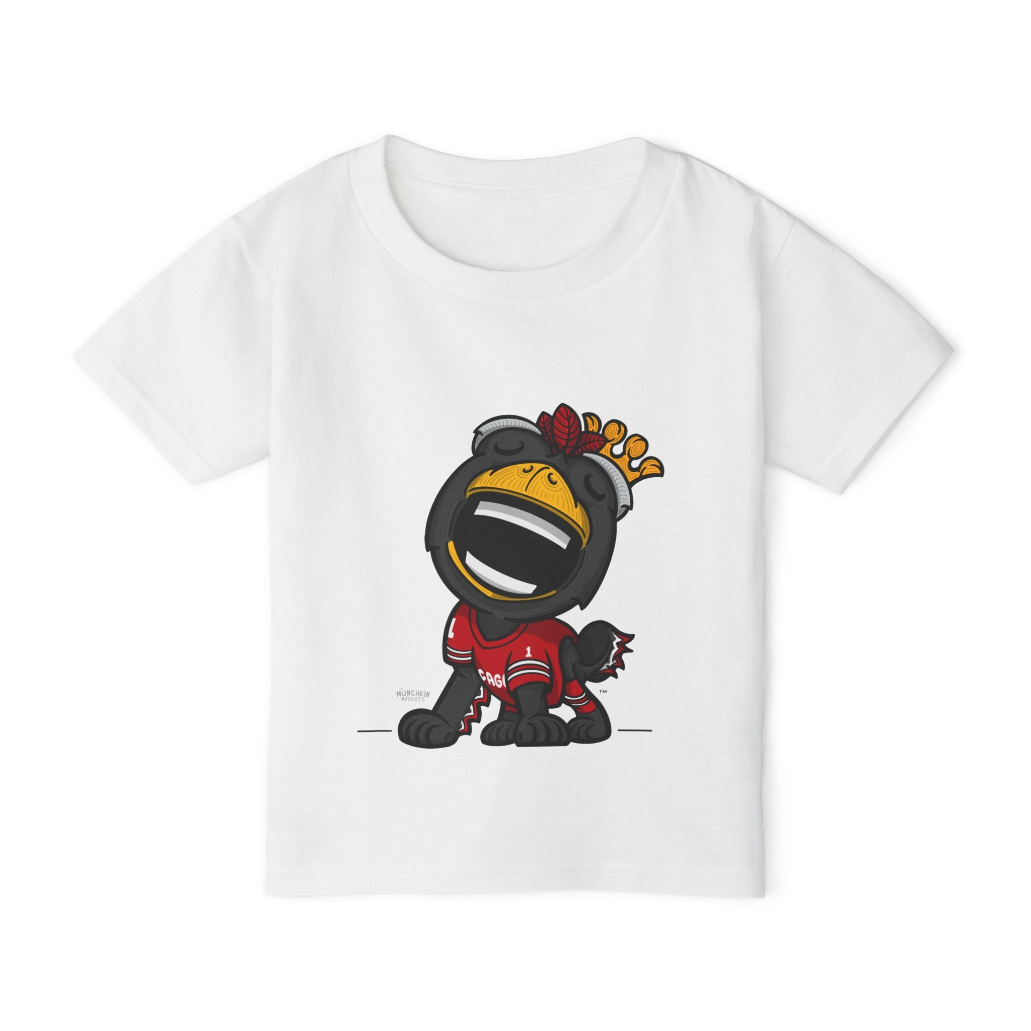 Chicago Hockey Toddler Tshirt Lil' Tommy 'Home/Away Mascot' | Hand-Drawn Art | Gifts for Kids