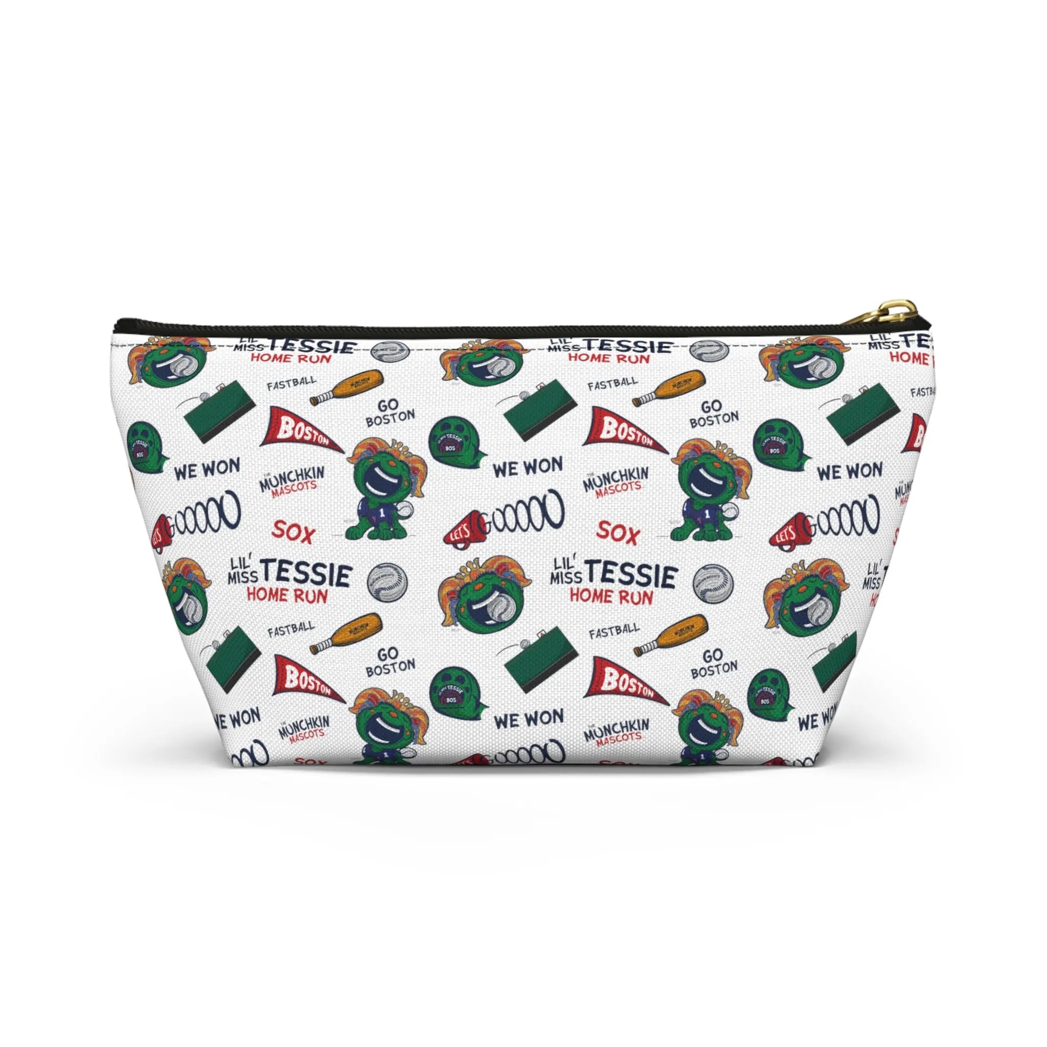 Accessory Pouch w T-bottom - Pattern - Lil' Miss Tessie BOS Baseball Printify
