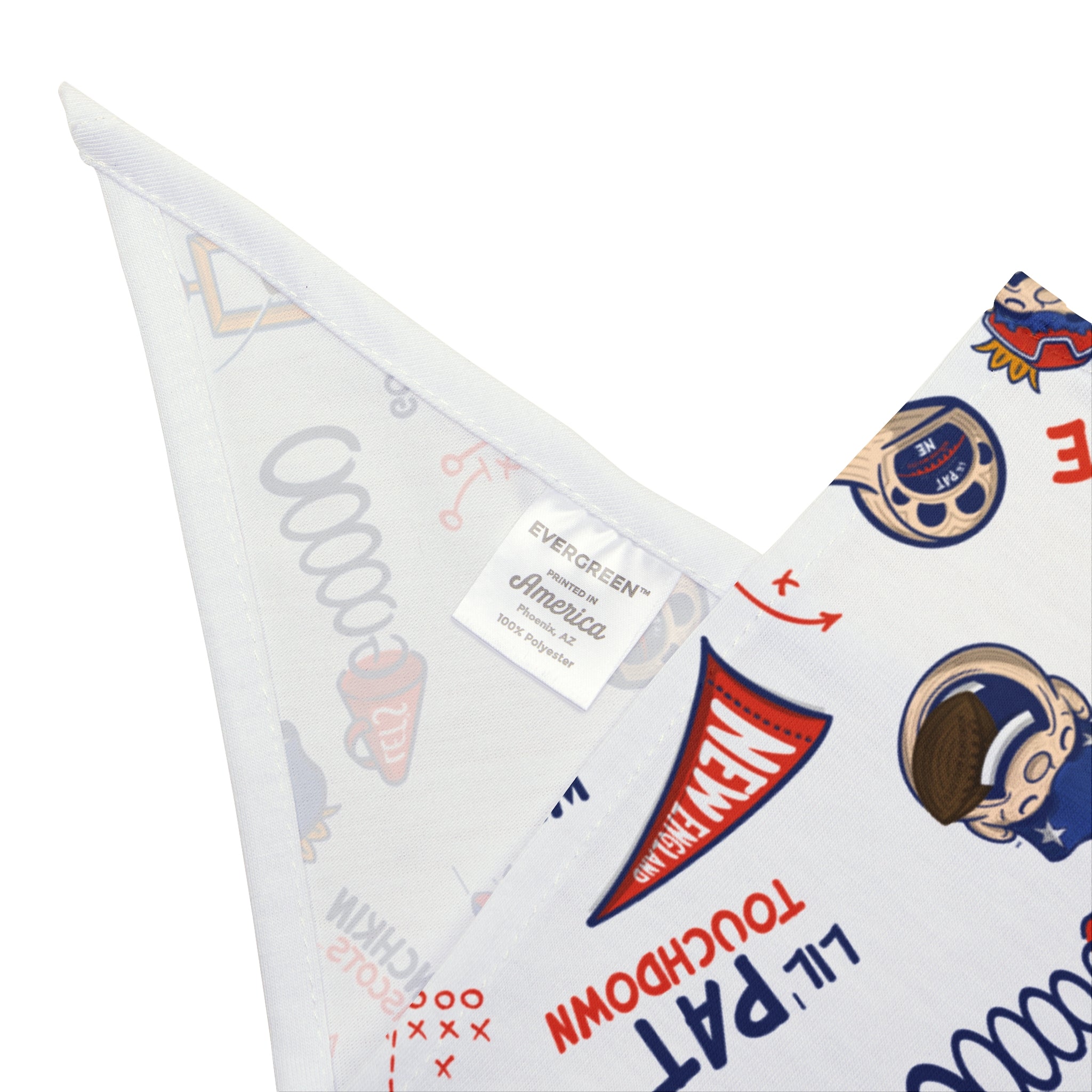 New England Football Pet Bandana Lil' Pat Pattern | Hand-Drawn Art | Gifts for Pets