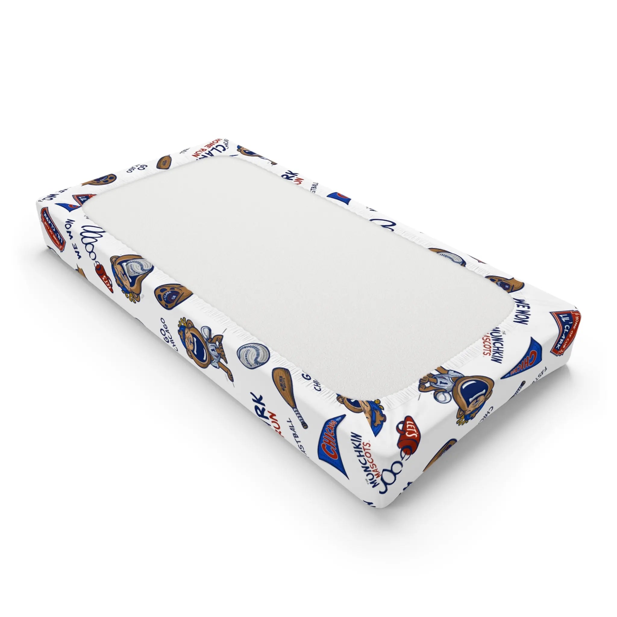 Baby Changing Pad Cover - Pattern - Lil' Clark CHI Baseball Printify