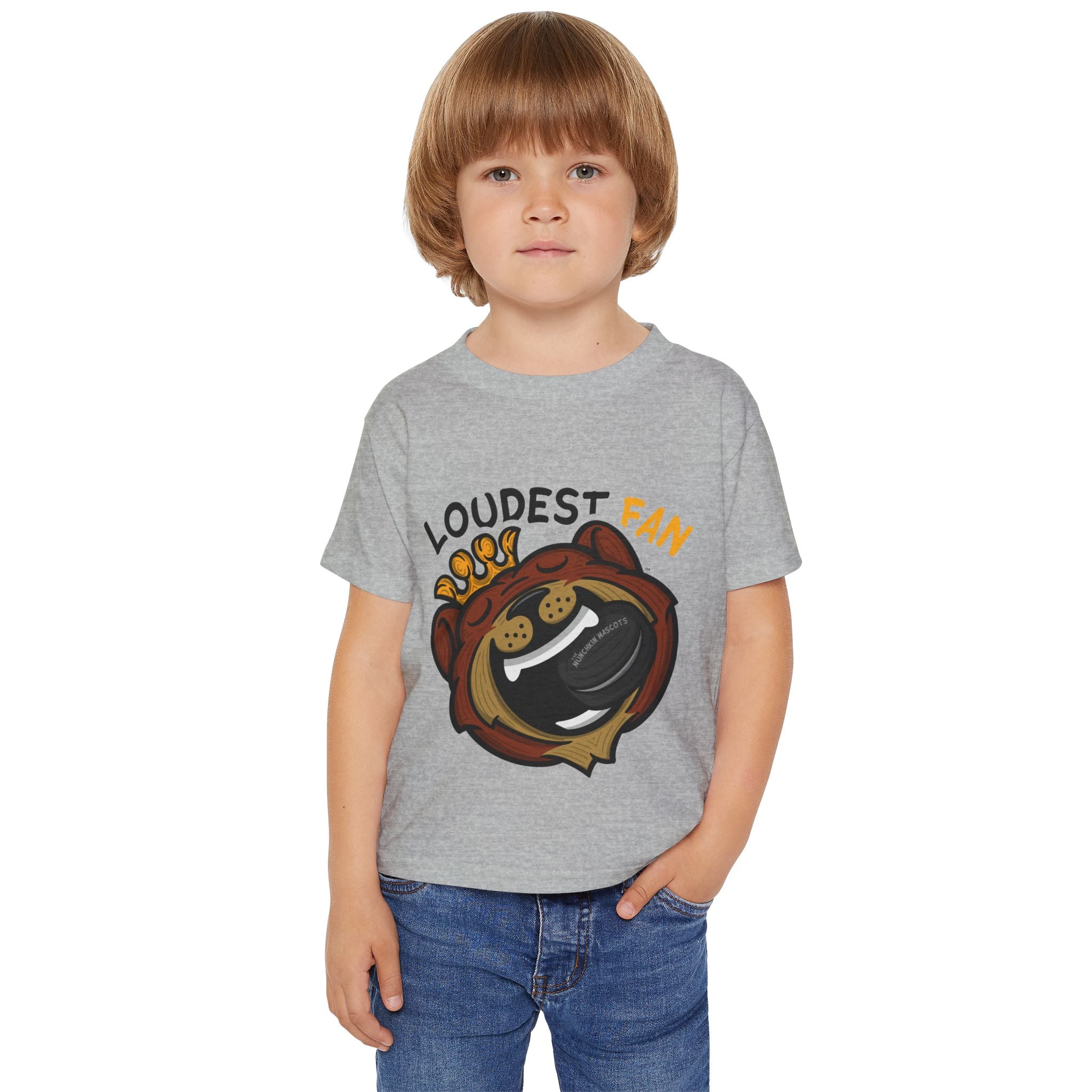 Boston Hockey Toddler Tshirt Lil' Blades 'Loudest Fan' | Hand-Drawn Art | Gifts for Kids