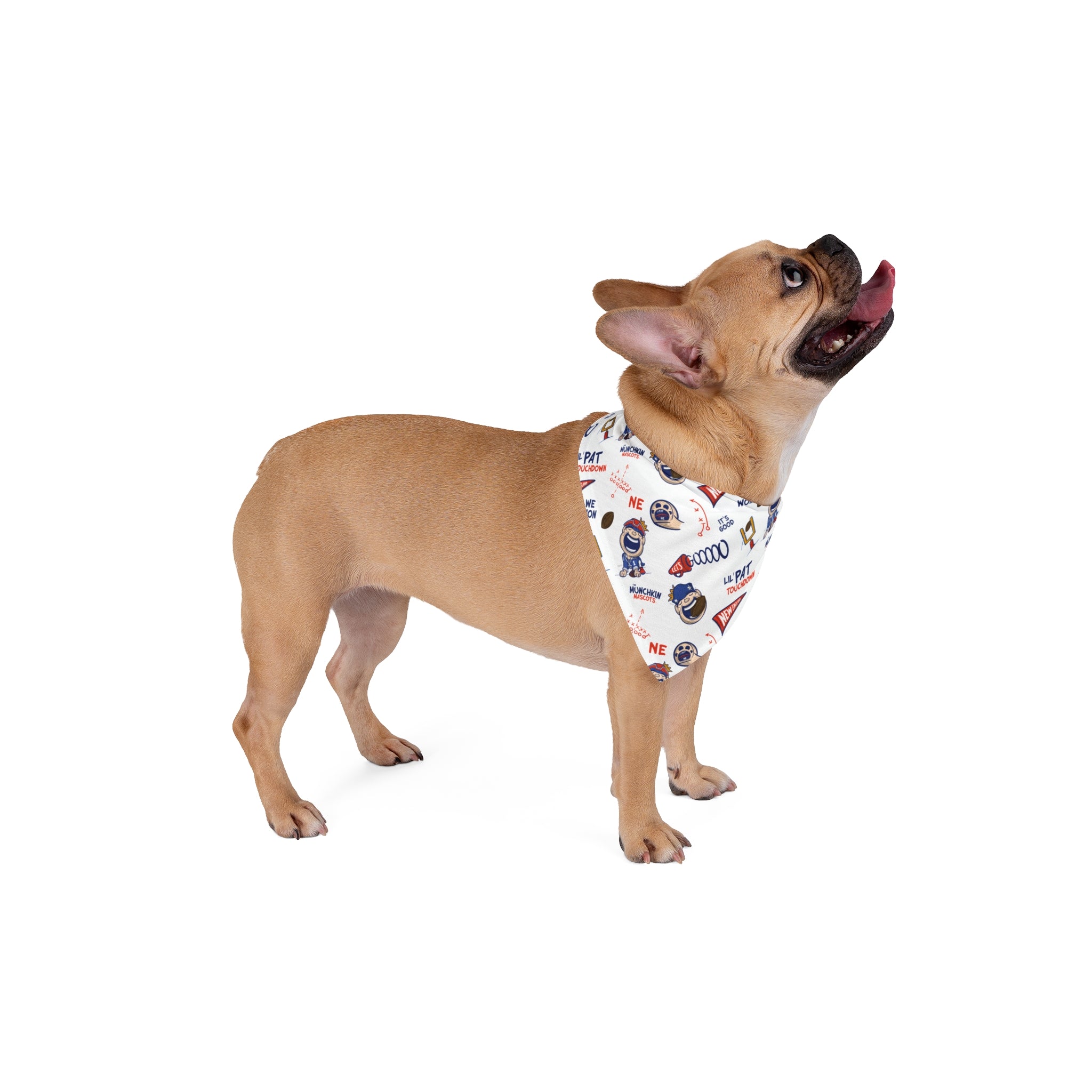 New England Football Pet Bandana Lil' Pat Pattern | Hand-Drawn Art | Gifts for Pets